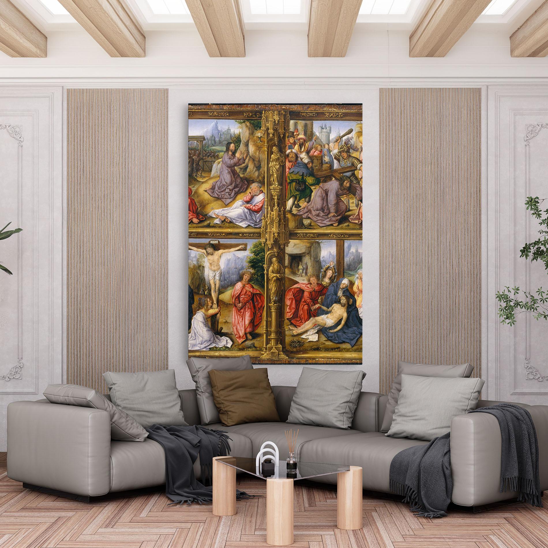 Картина на платно Gold Window View mockup 6