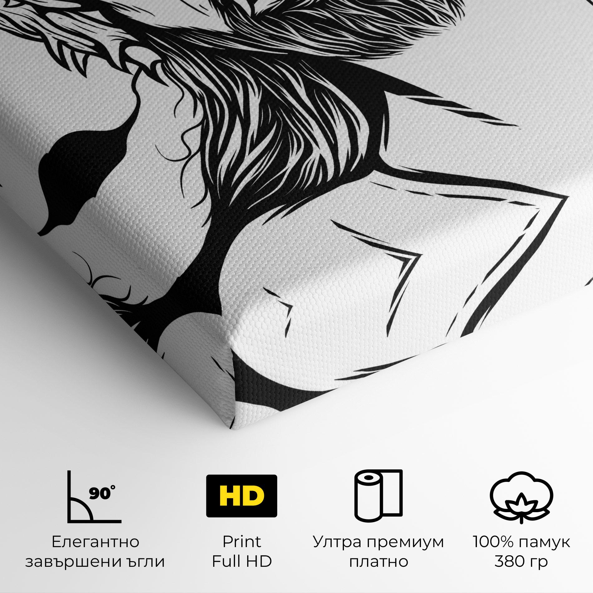 Картина на платно Black White Jesus mockup 4