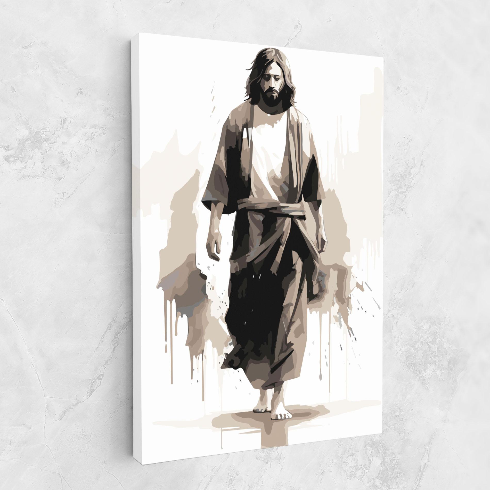 Картина на платно Cream Art Jesus mockup 1