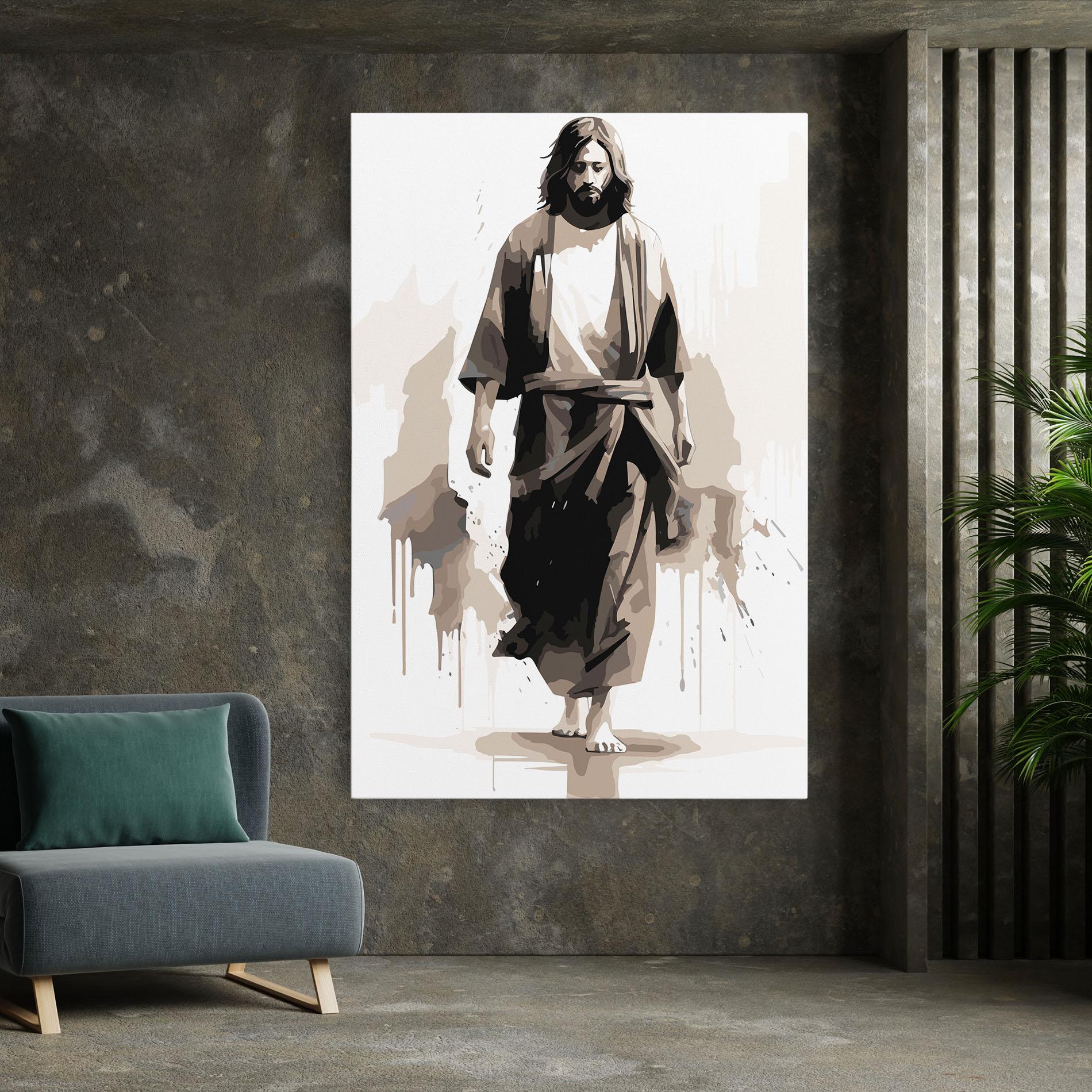 Картина на платно Cream Art Jesus mockup 7