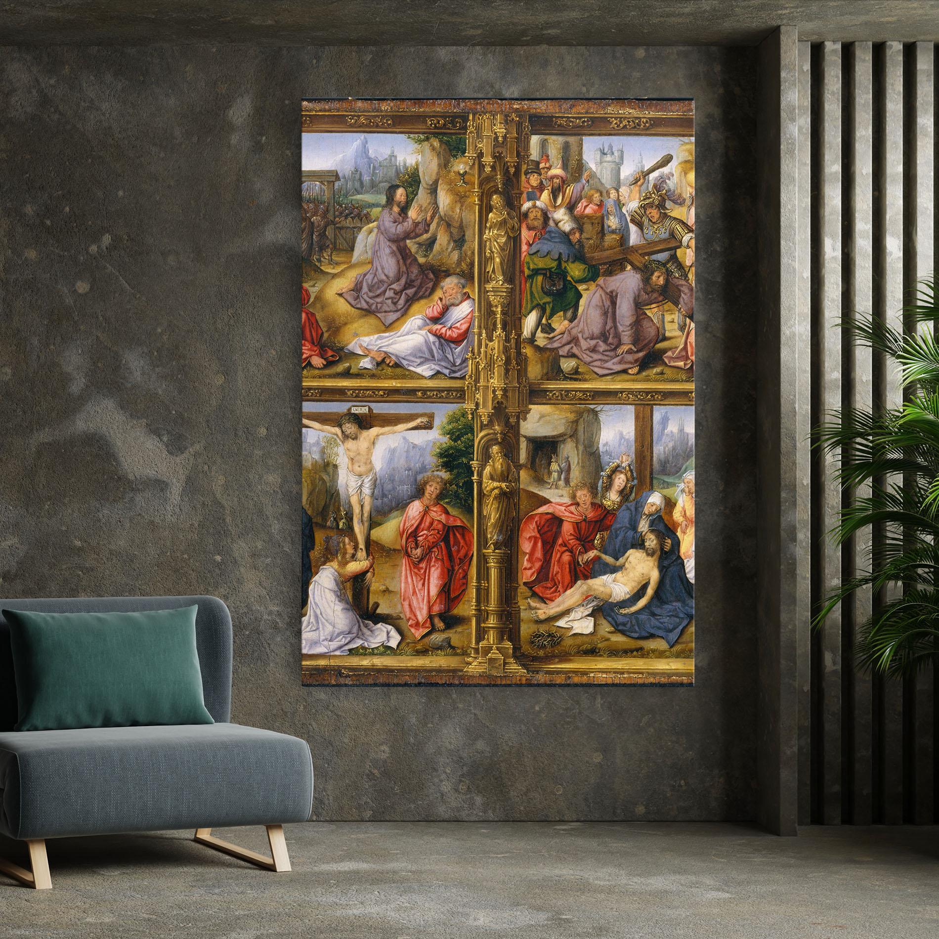 Картина на платно Gold Window View mockup 7