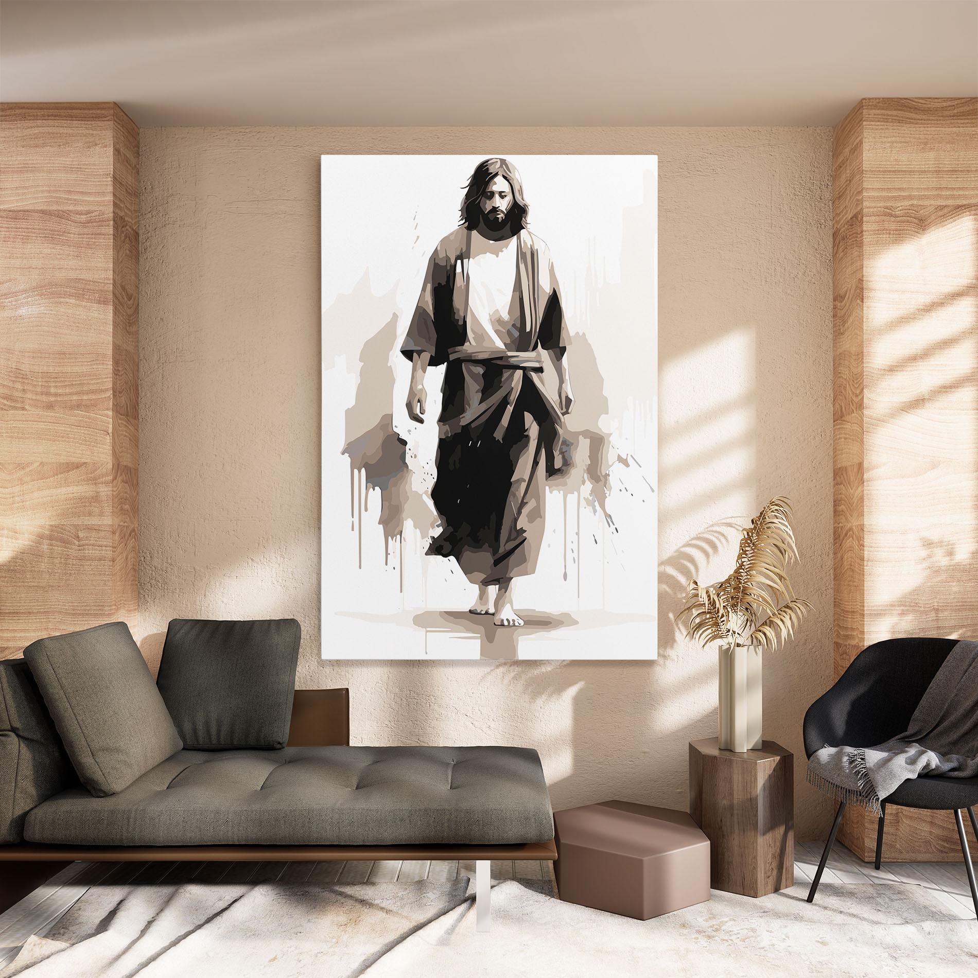 Картина на платно Cream Art Jesus mockup 8