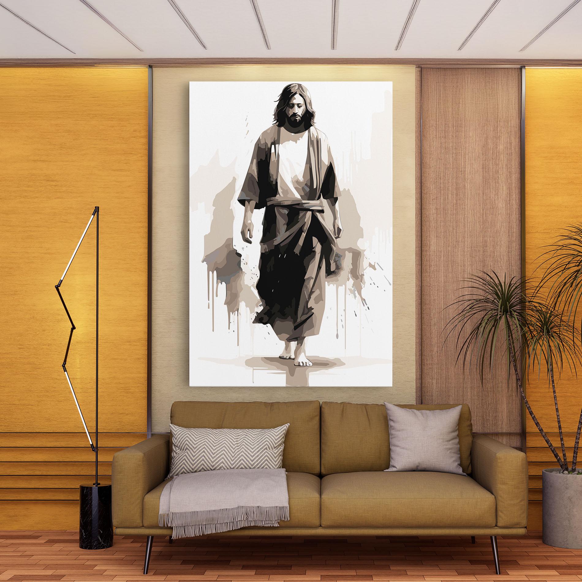 Картина на платно Cream Art Jesus mockup 9