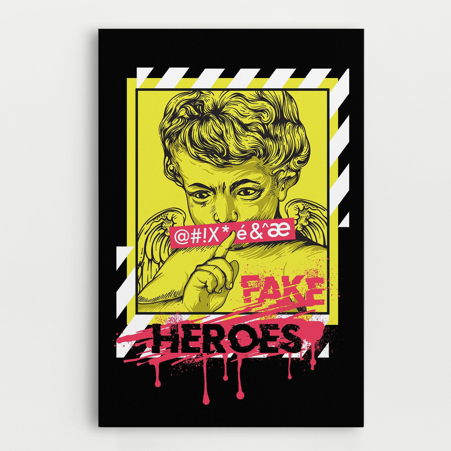 Картина на платно Fake Heroes mockup 0