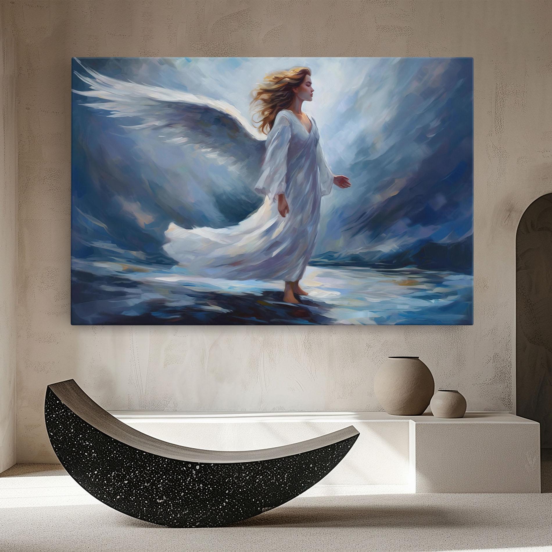 Картина на платно Wind Angel Woman mockup 8