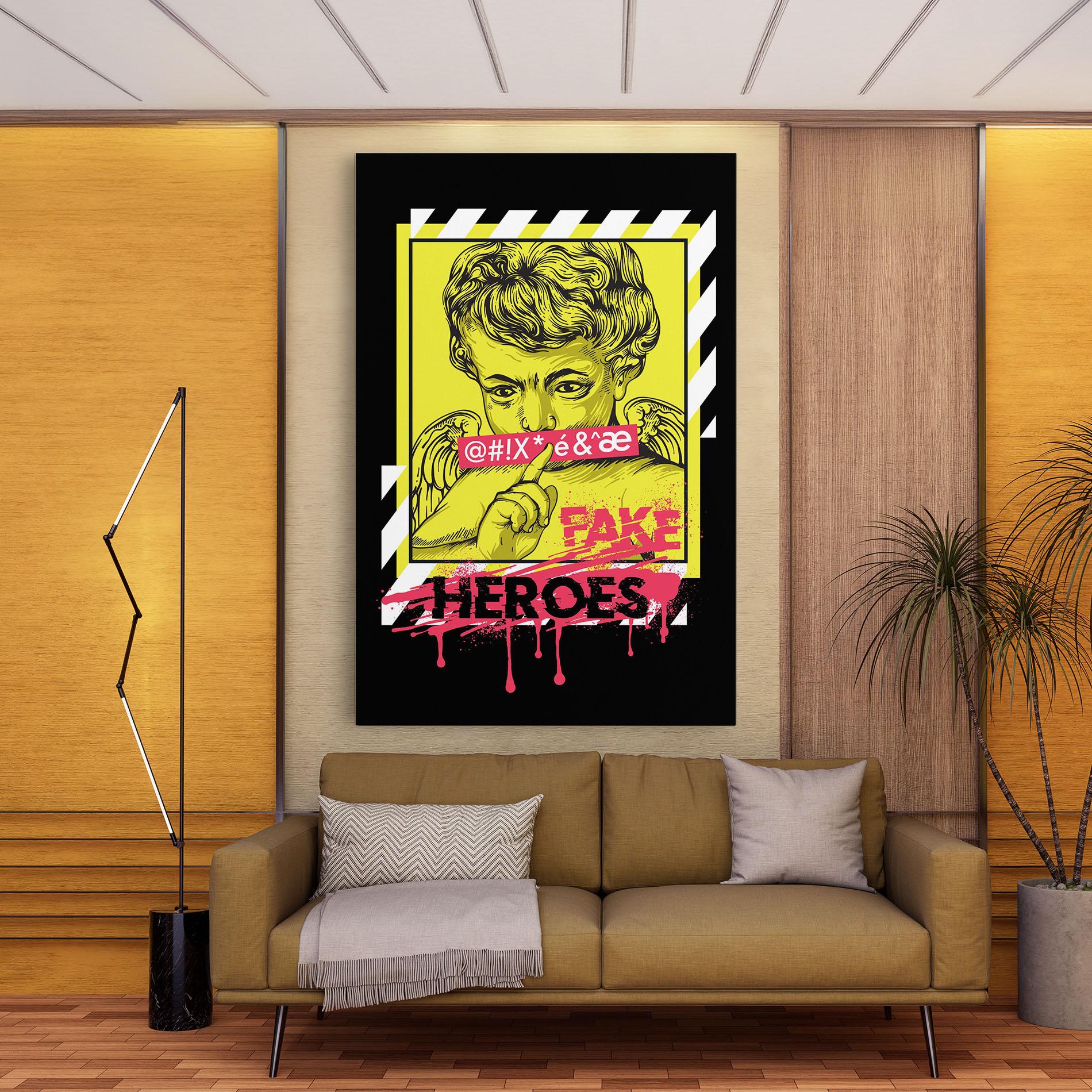 Картина на платно Fake Heroes mockup 9