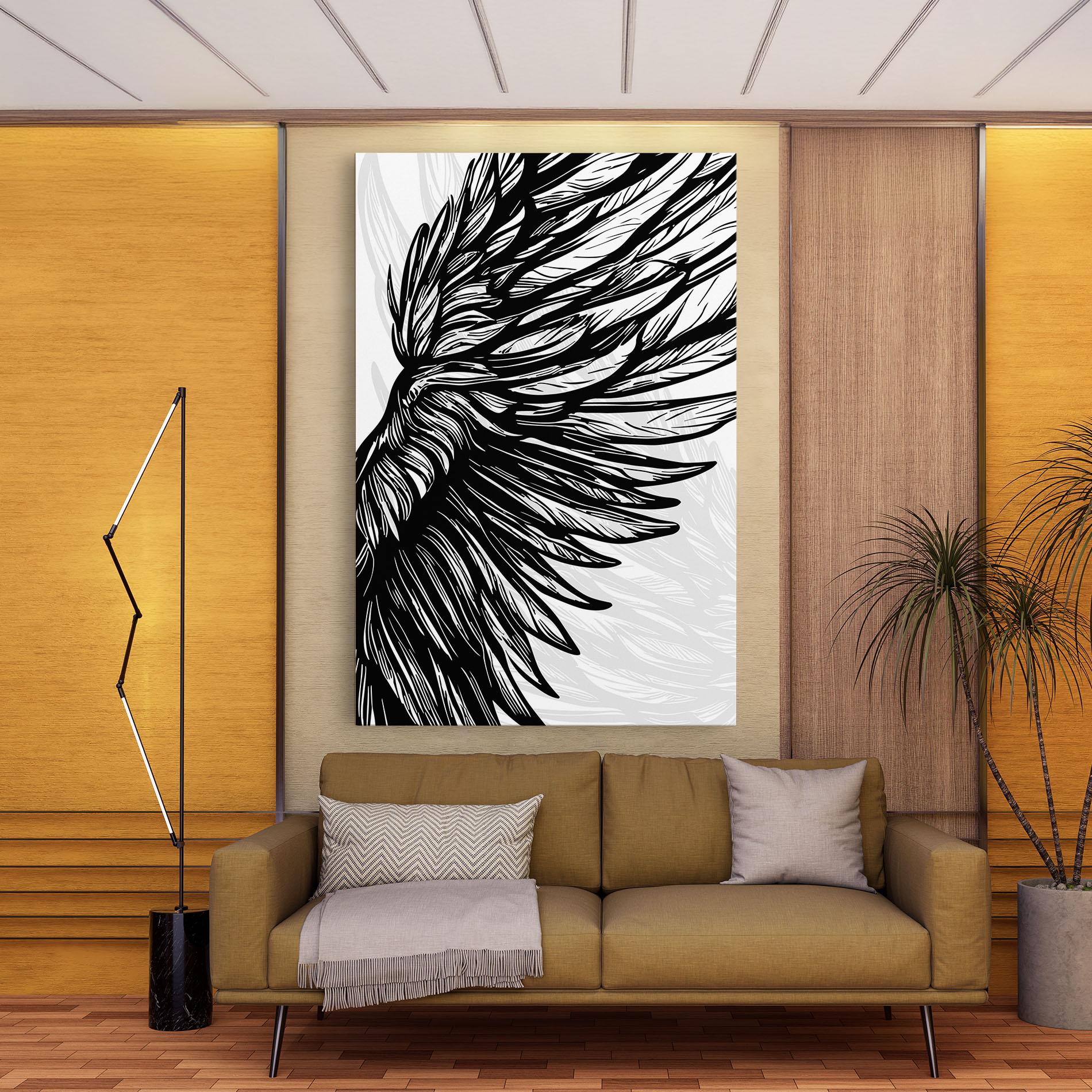 Картина на платно Wing Line mockup 9