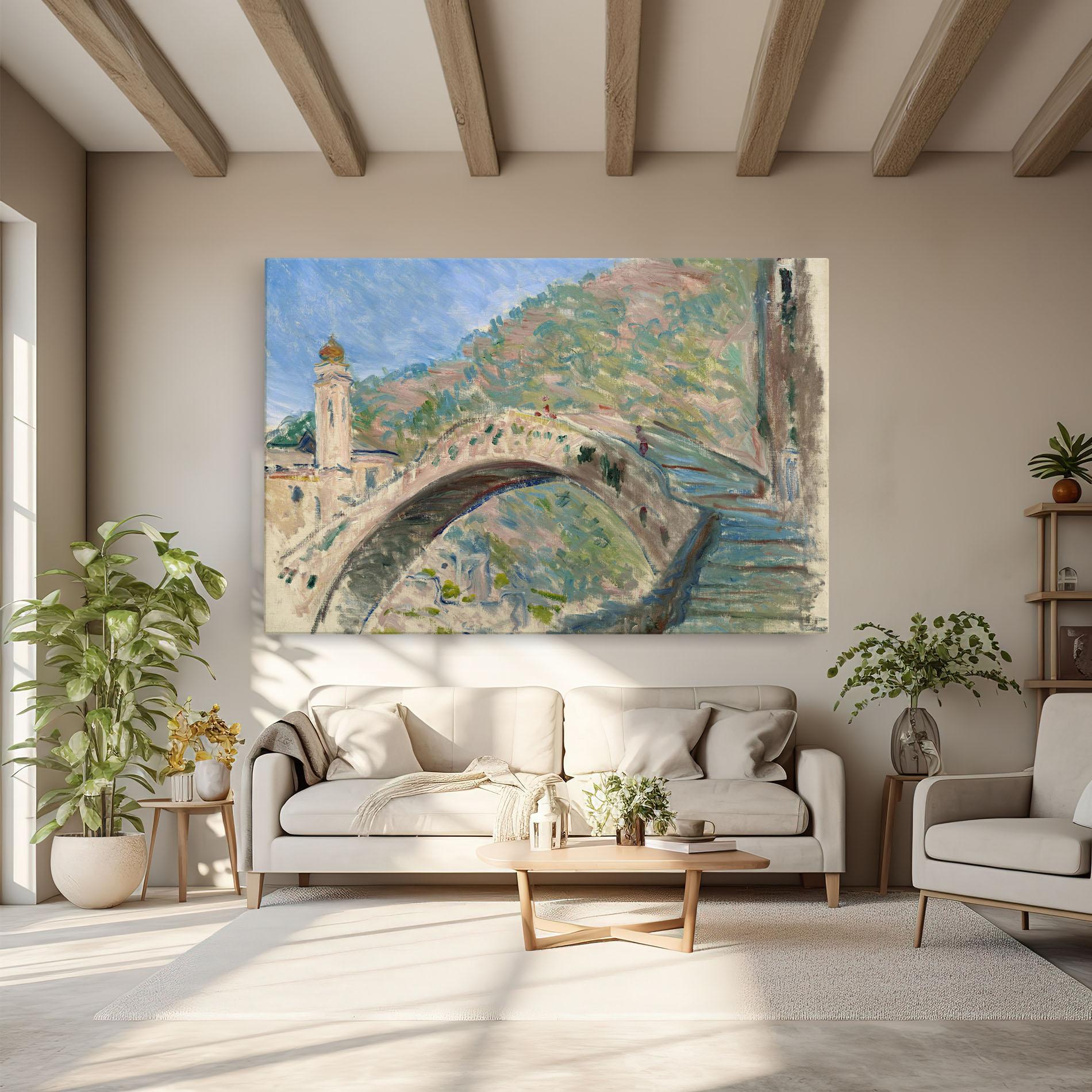 Картина на платно Bridge At Dolceacqua mockup 6
