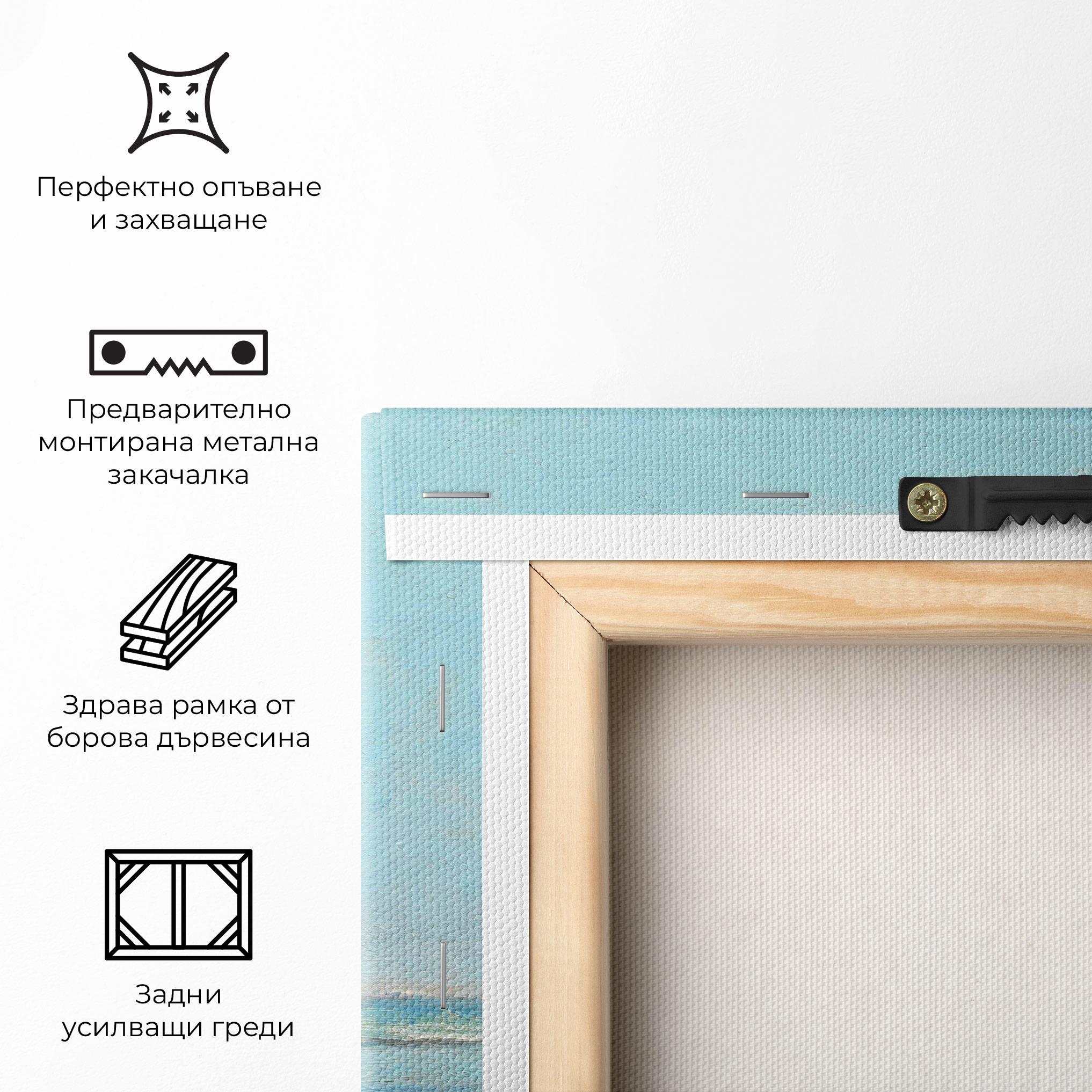 Картина на платно Monet's Beach mockup 5