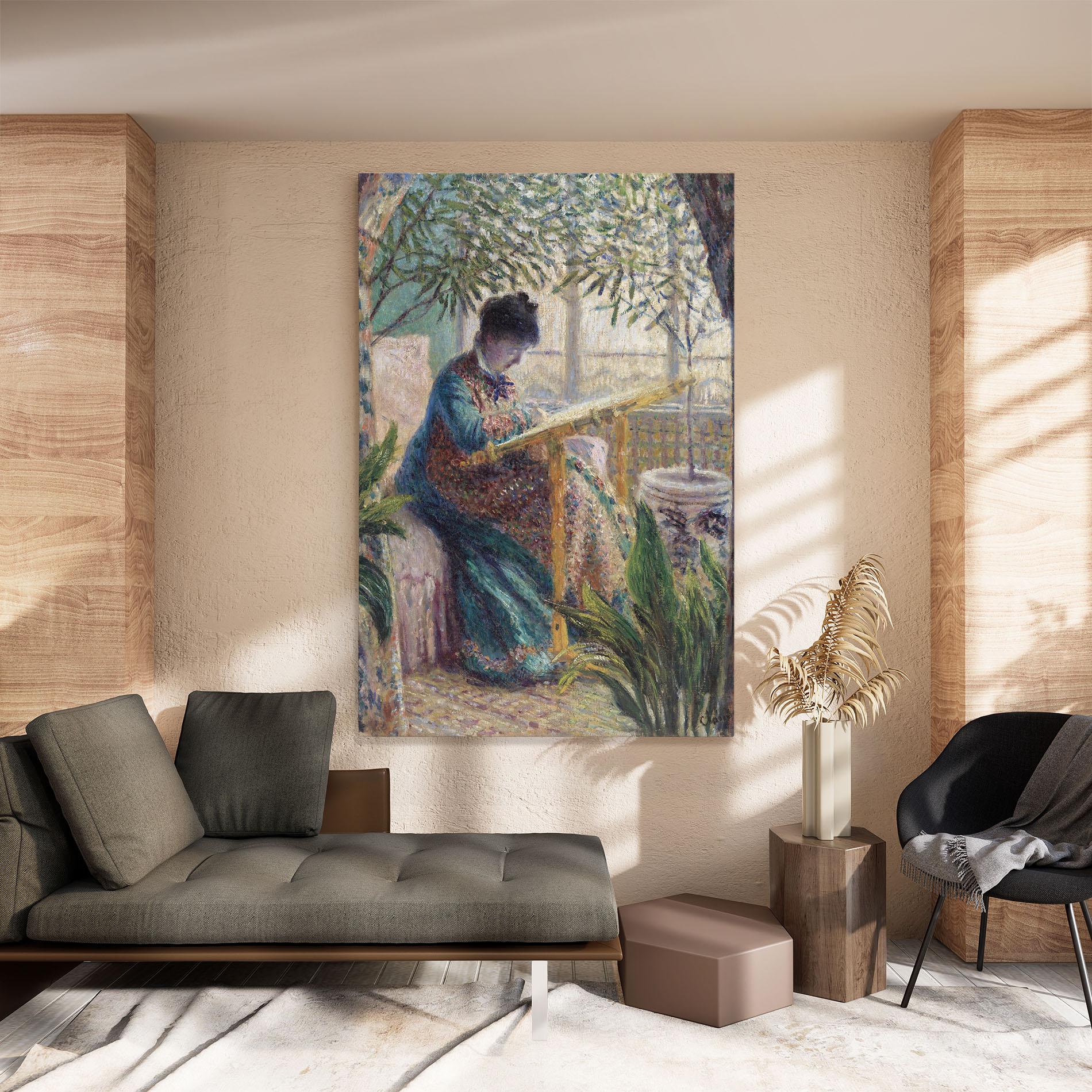 Картина на платно Monet Embroidering mockup 8