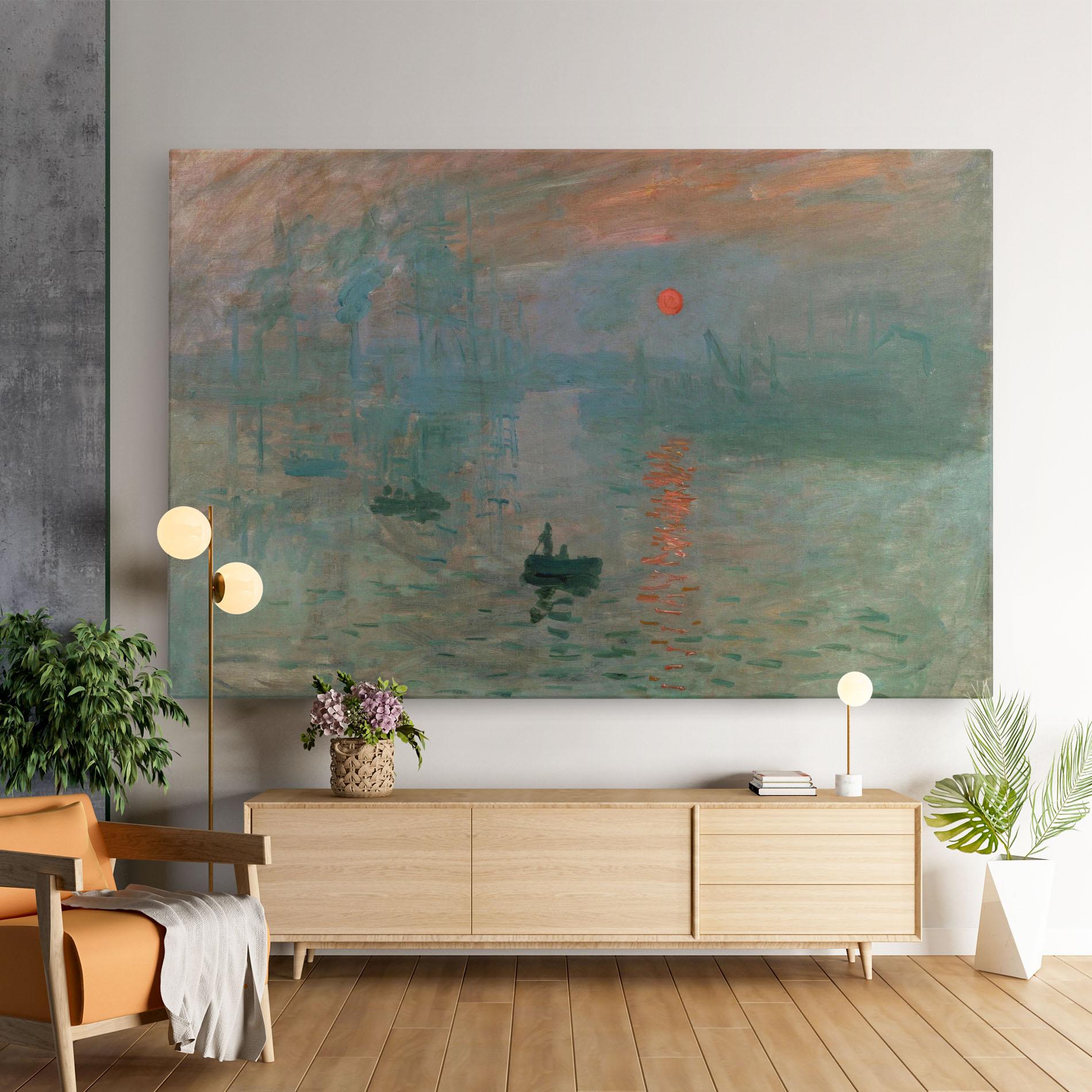 Картина на платно Monet Sunrise mockup 9