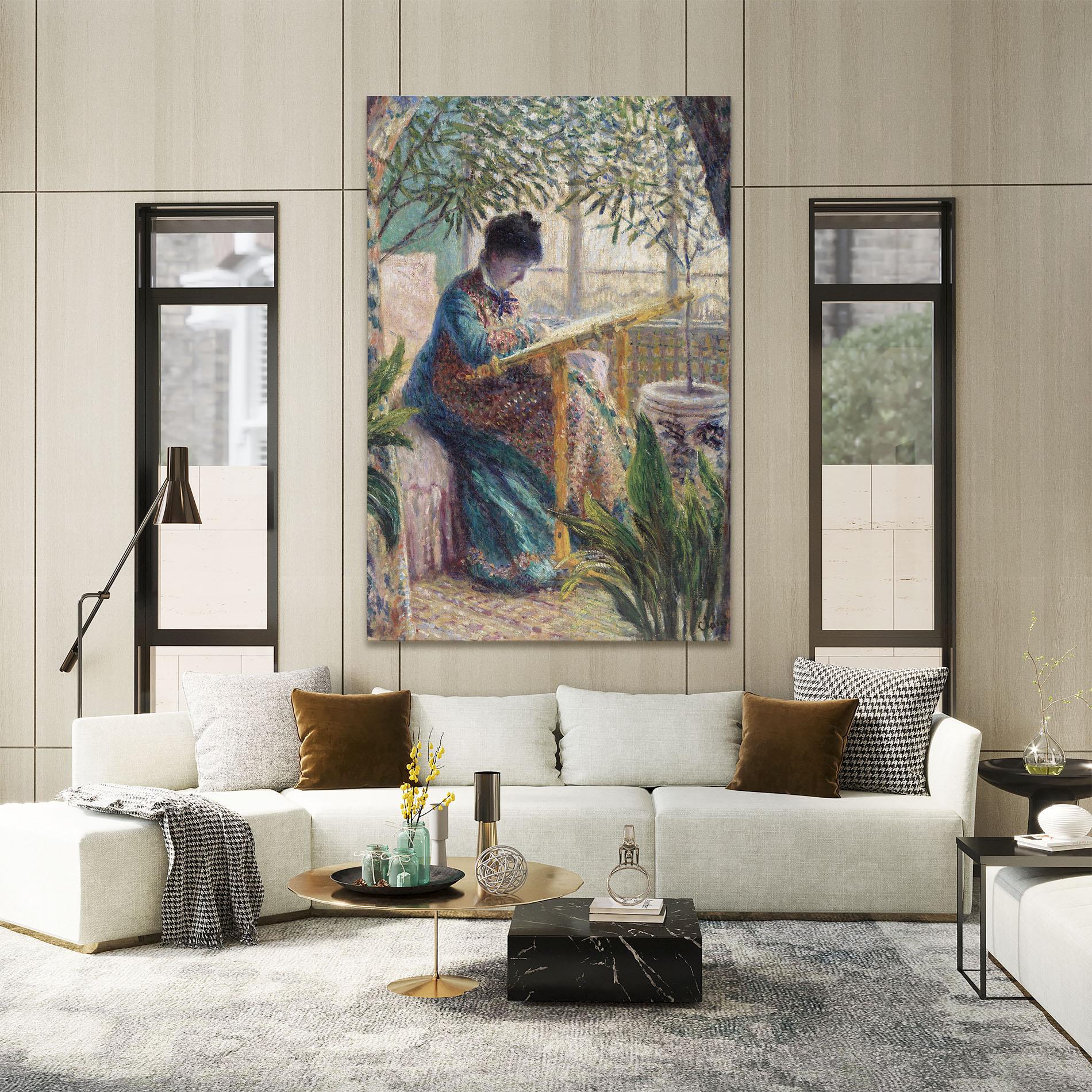 Картина на платно Monet Embroidering mockup 2