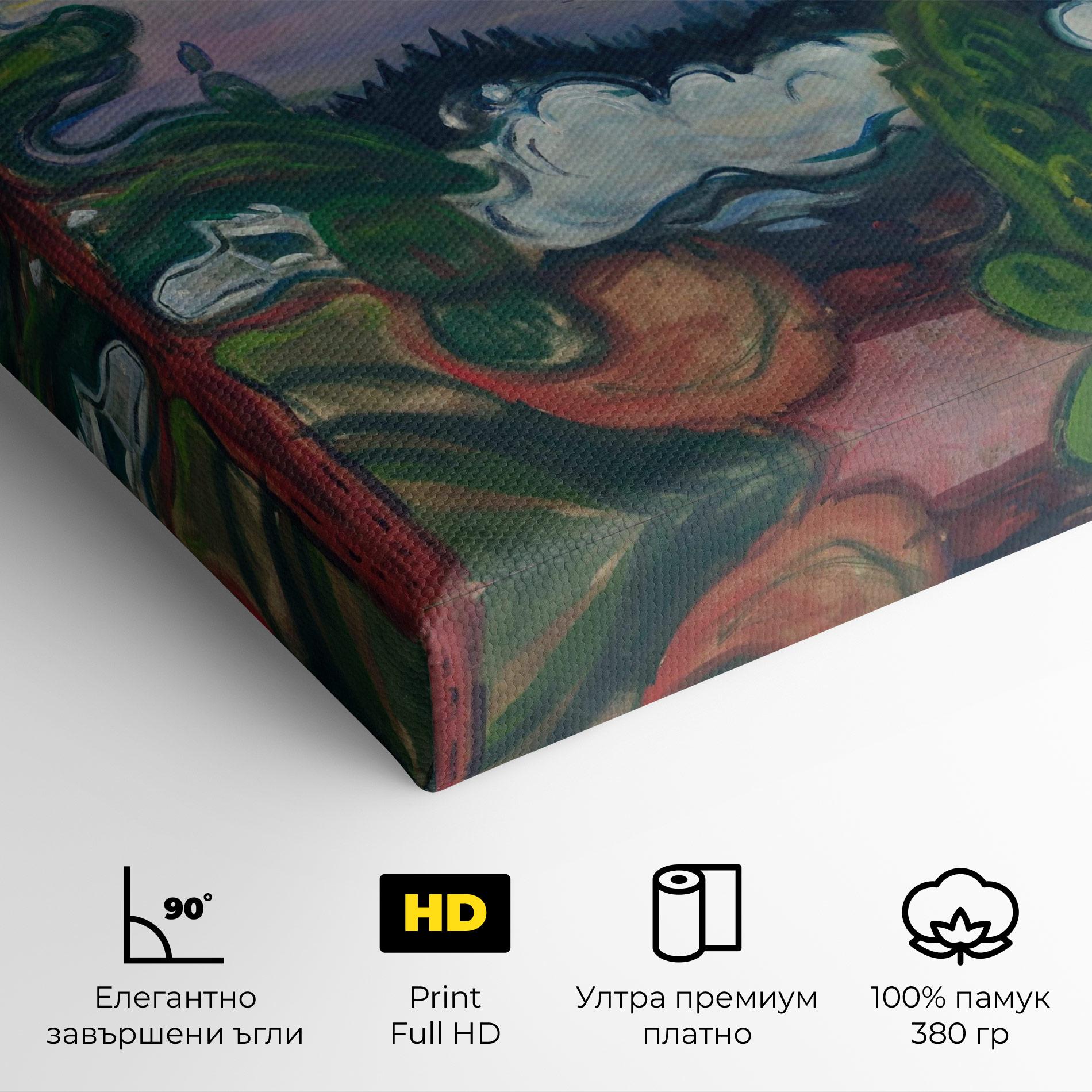 Картина на платно Train Smoke mockup 4