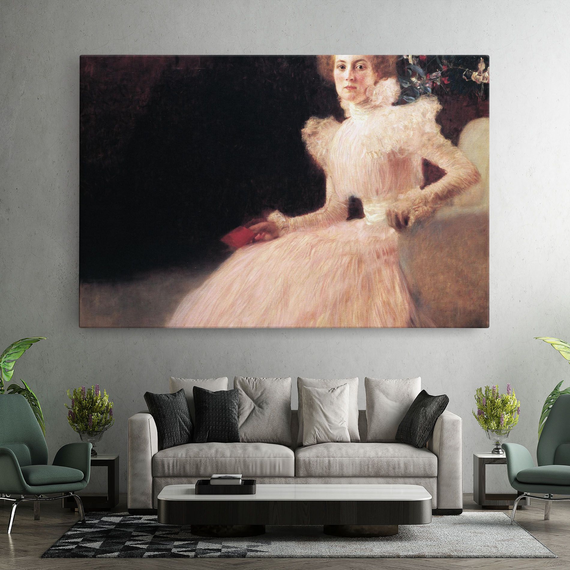 Gustav Klimt Pink Dress mockup 7