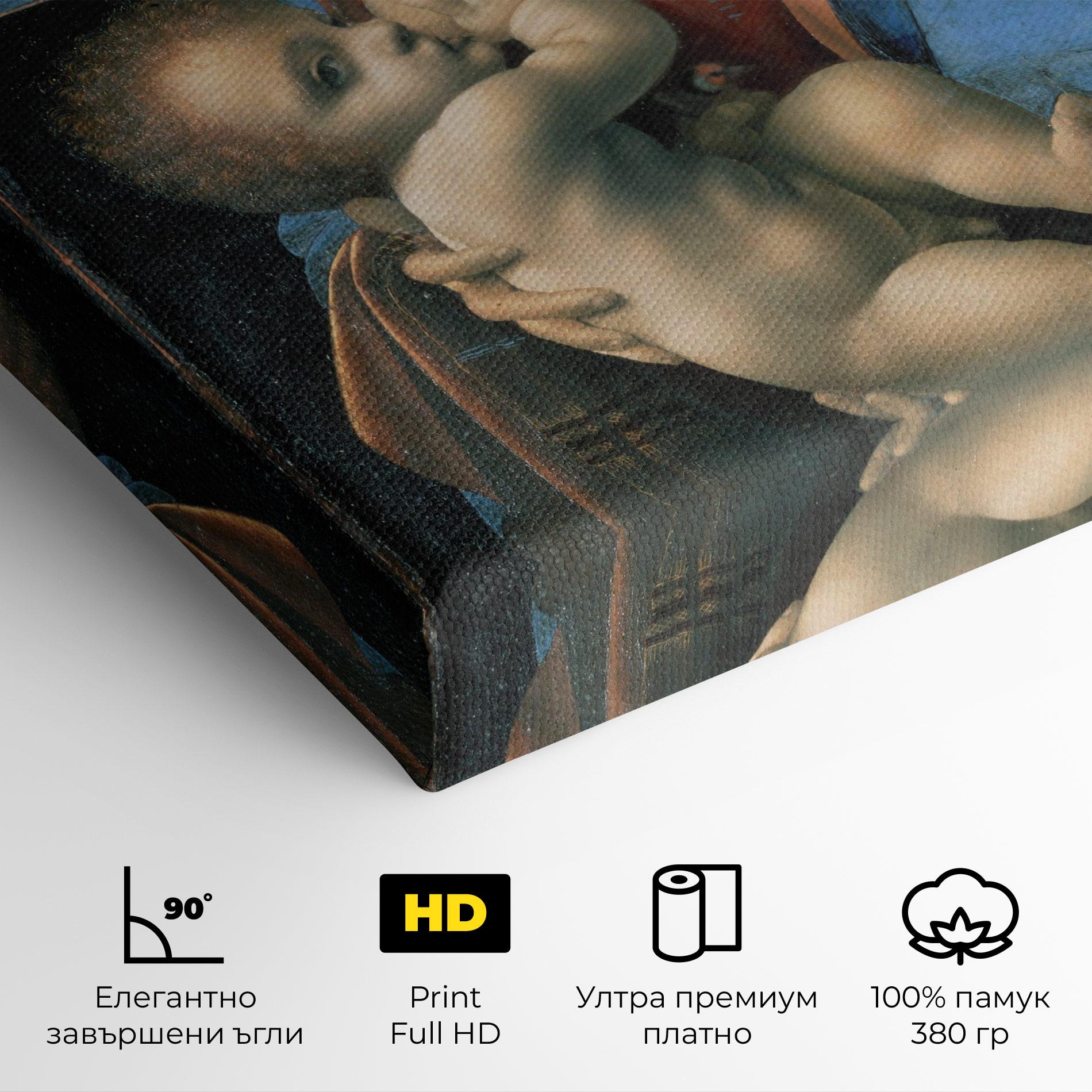 Картина на платно Leonardo Da Vinci Attributed Madonna Litta mockup 4