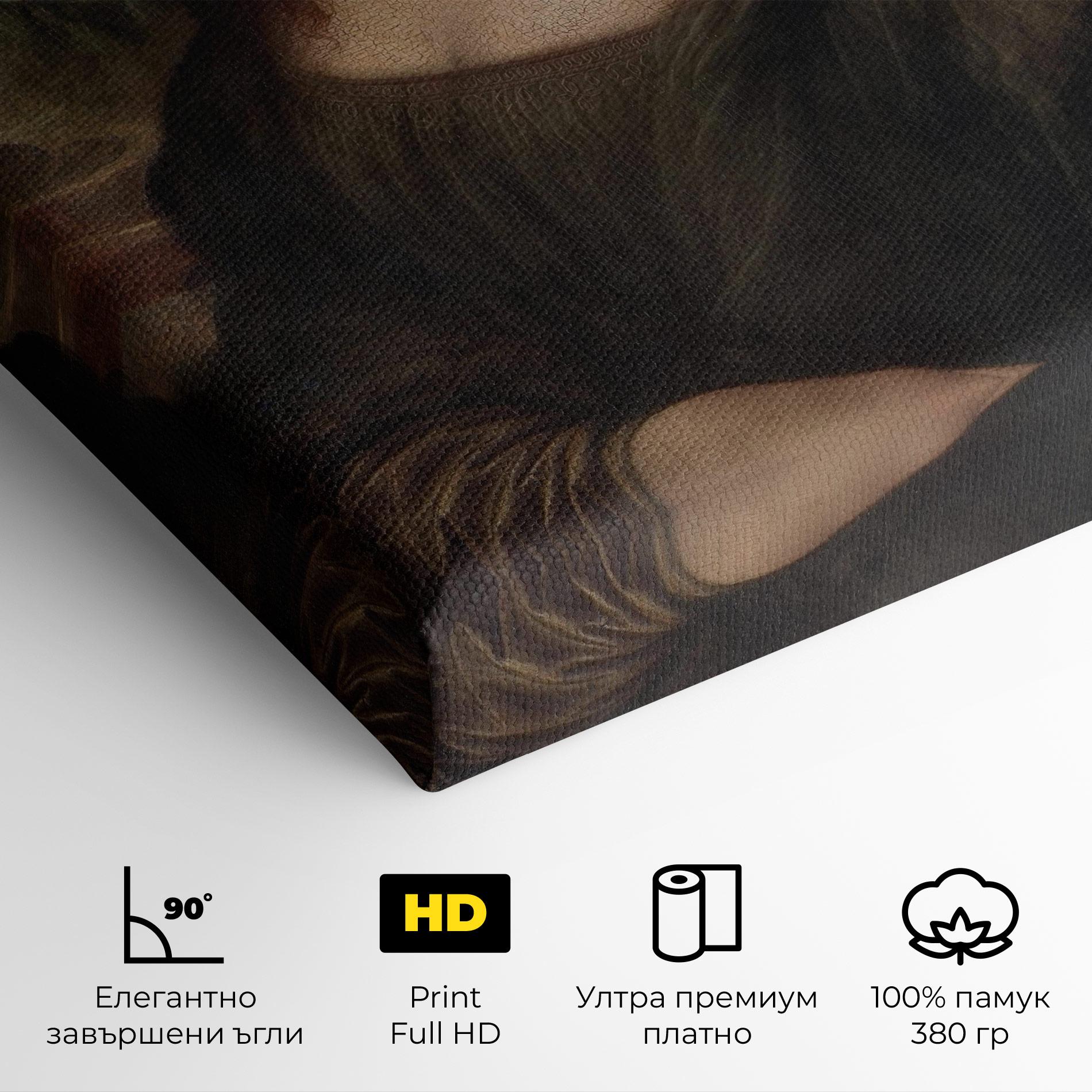 Картина на платно Mona Lisa By Leonardo Da Vinci mockup 4