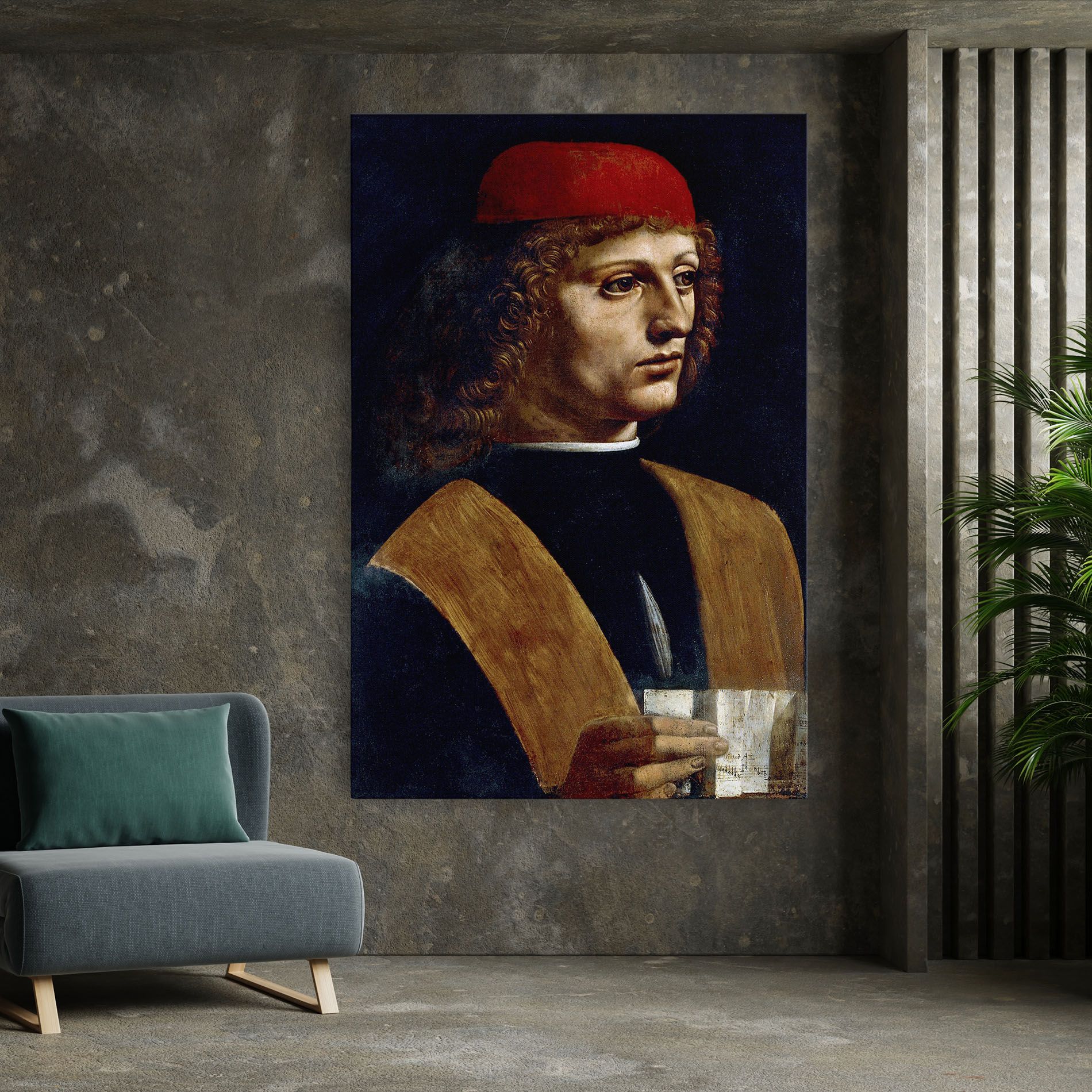 Leonardo Da Vinci's The Portrait Of A Musician mockup 7