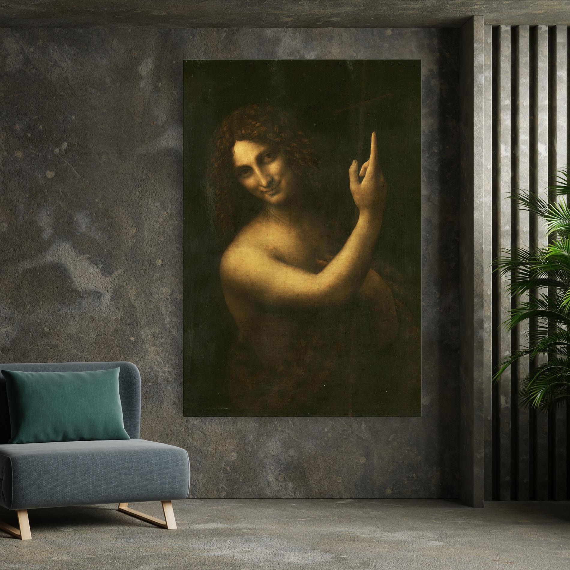 Картина на платно Seonardo Da Vinci Saint John The Baptist mockup 7