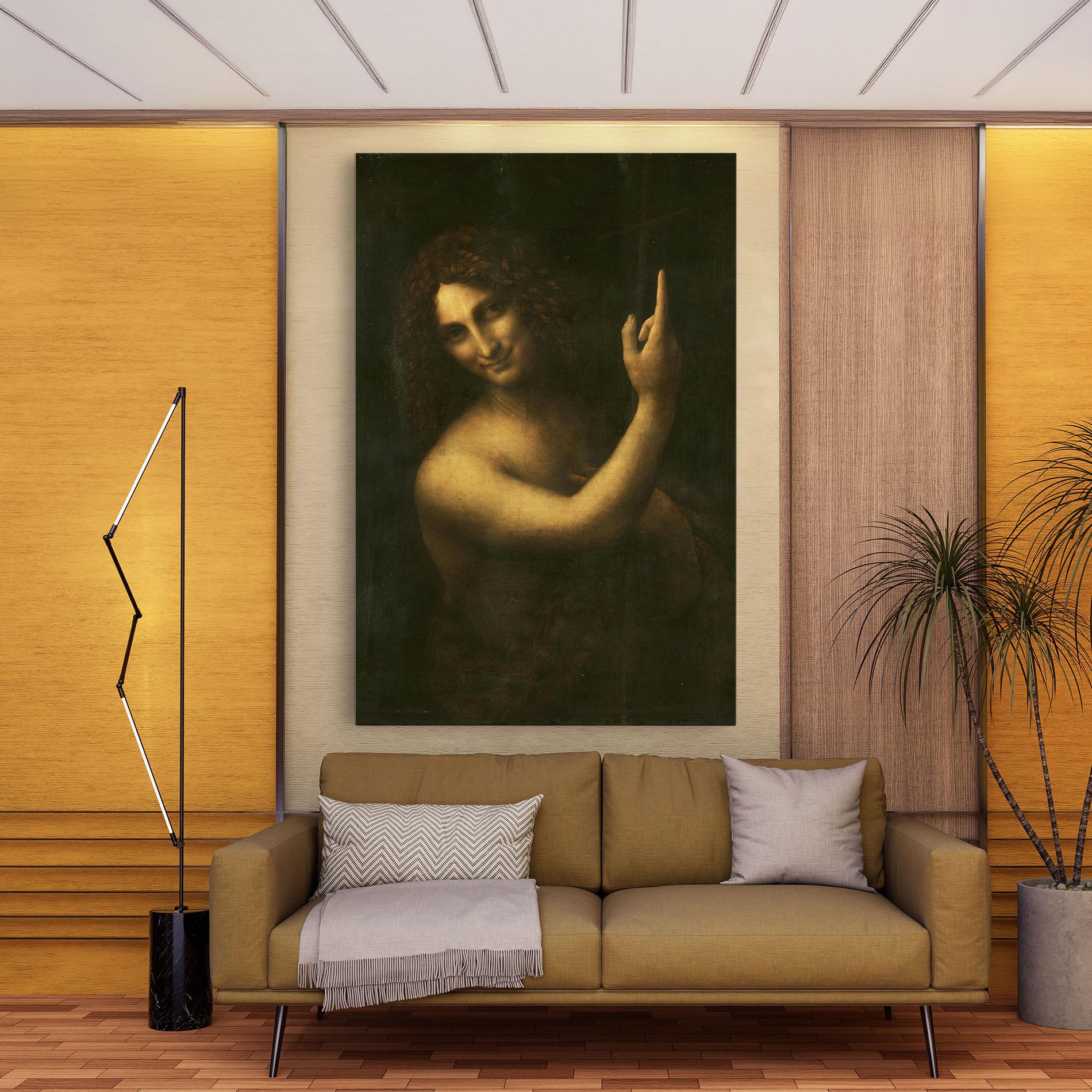 Картина на платно Seonardo Da Vinci Saint John The Baptist mockup 9