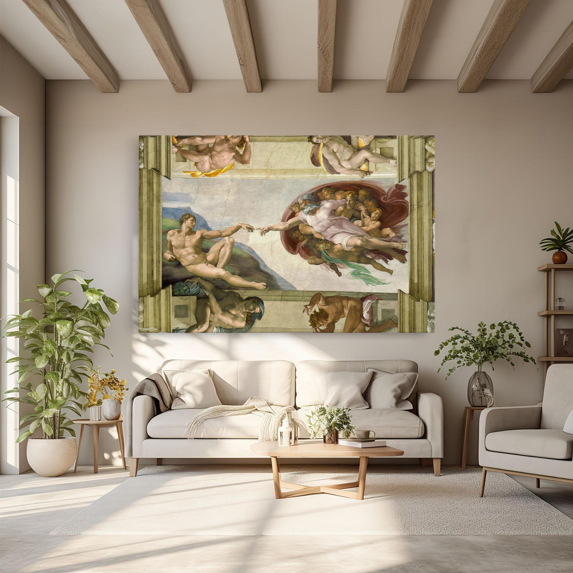 Картина на платно Creacion De Adam mockup 6