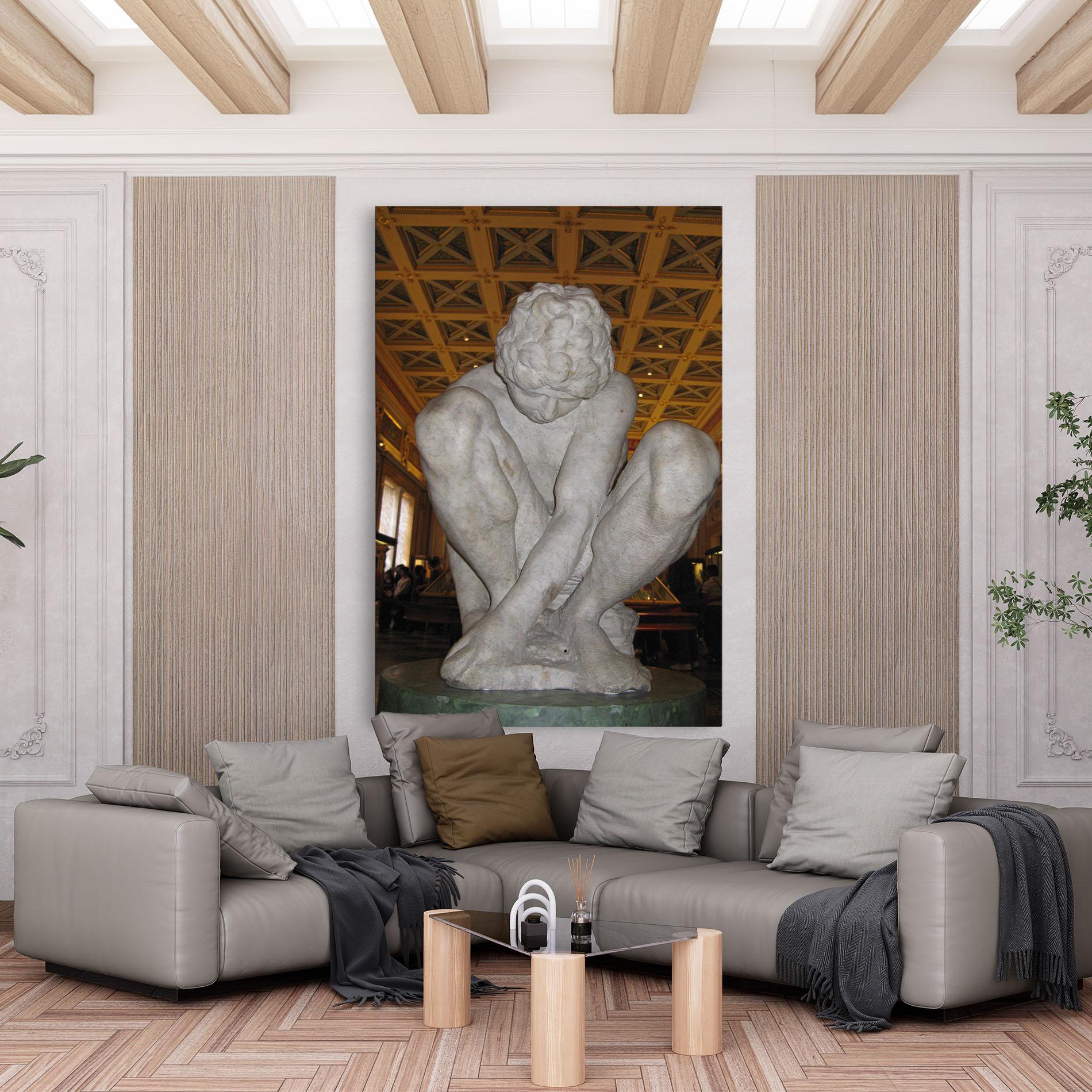 Картина на платно Crouching Boy mockup 6