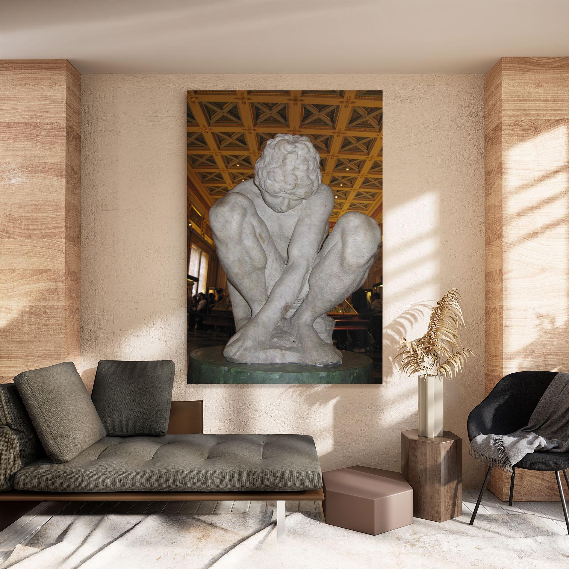 Картина на платно Crouching Boy mockup 8