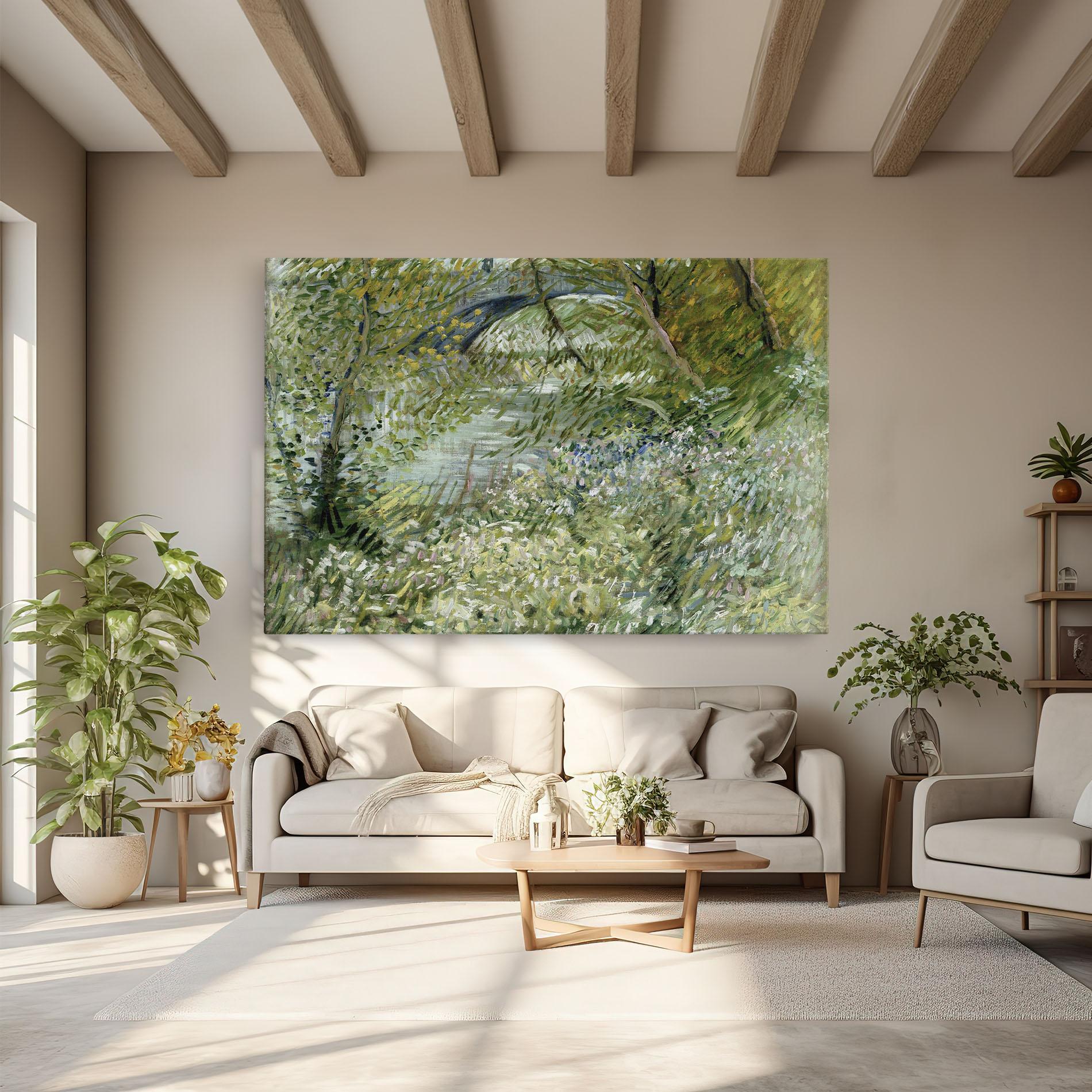 Картина на платно River Bank Springtime mockup 6