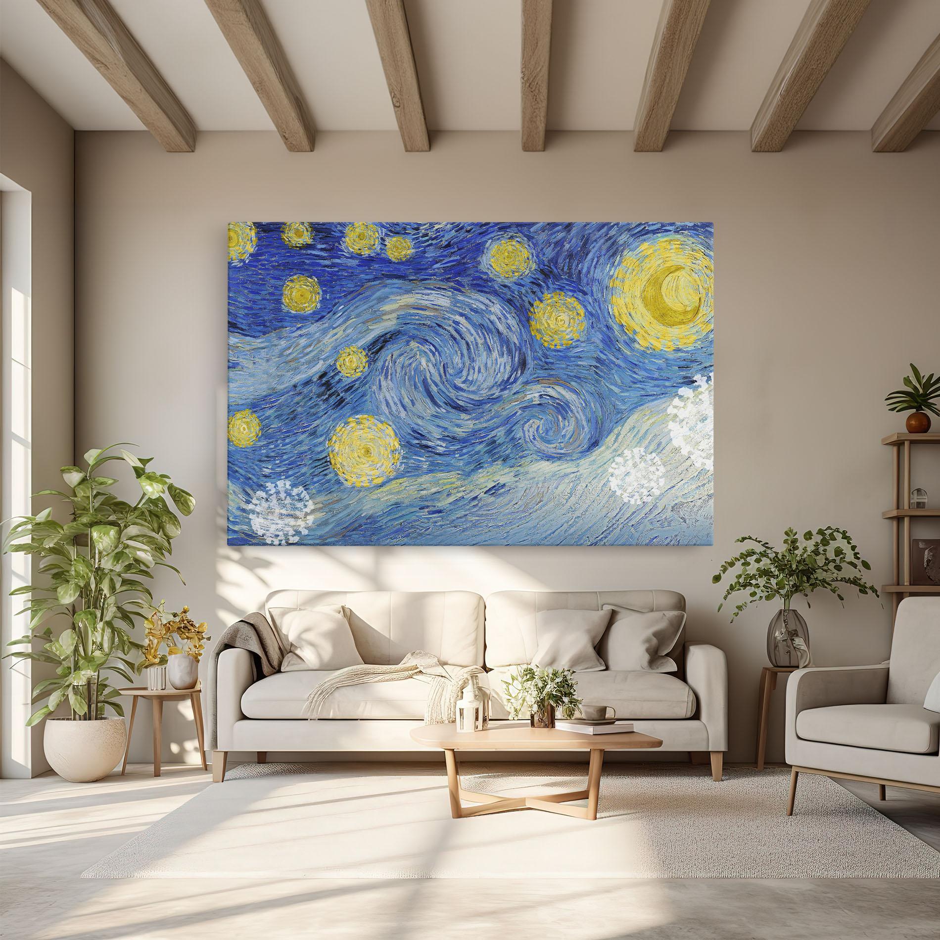 Картина на платно Van Gogh Starry Night mockup 6