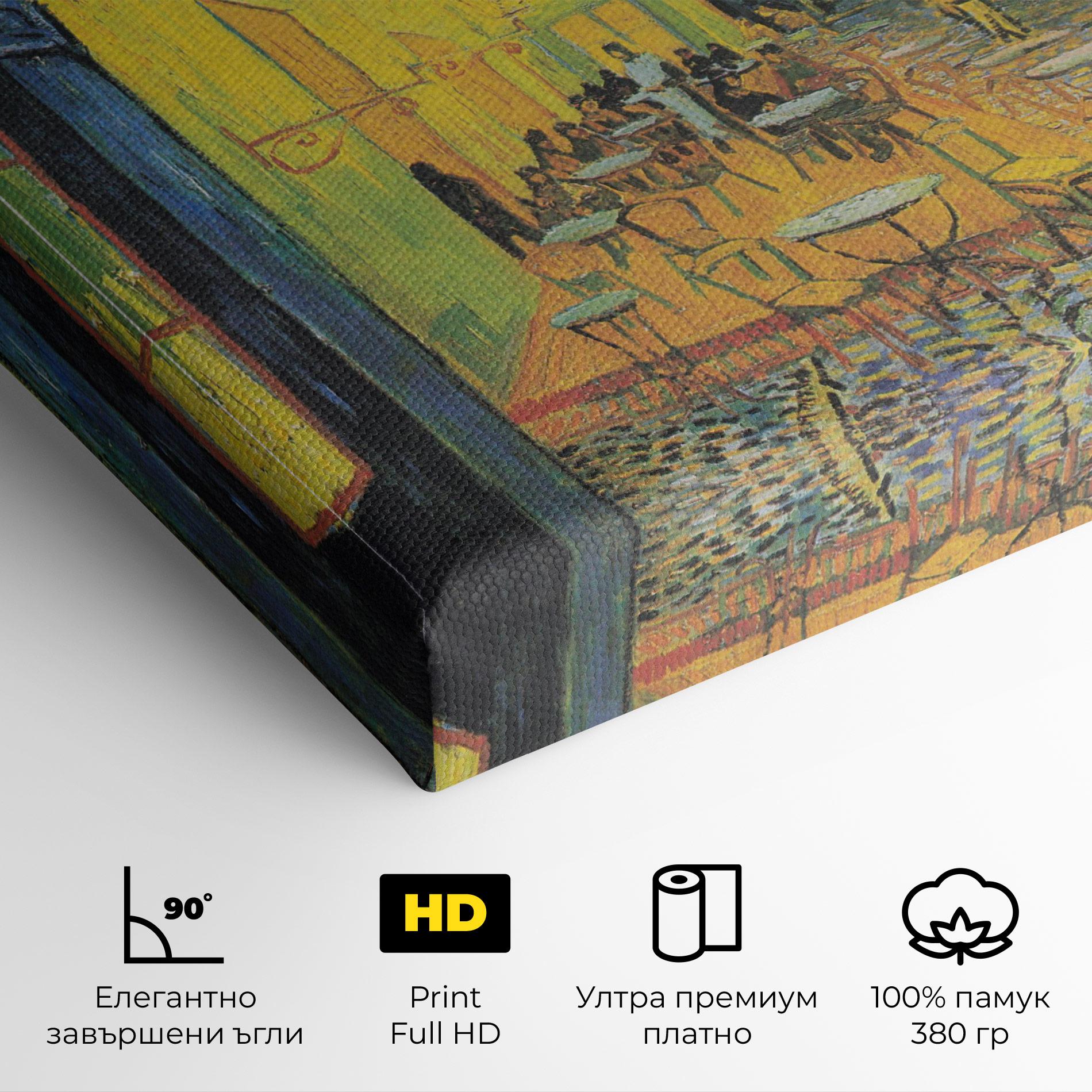 Картина на платно Cafe Terrace At Night mockup 4