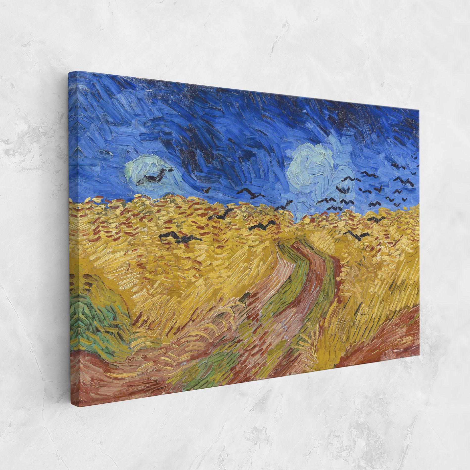 Картина на платно Wheatfield Crows mockup 1