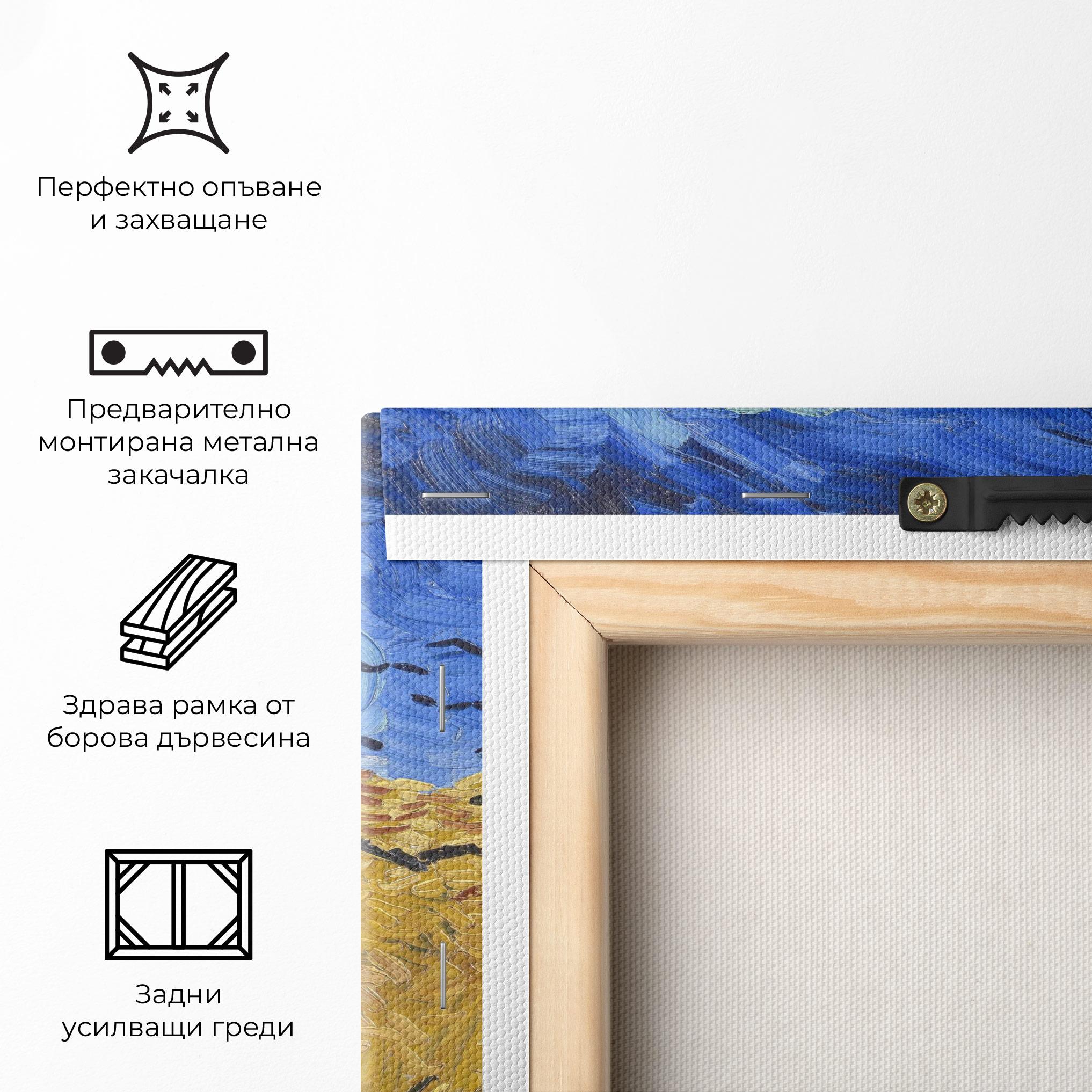 Картина на платно Wheatfield Crows mockup 5