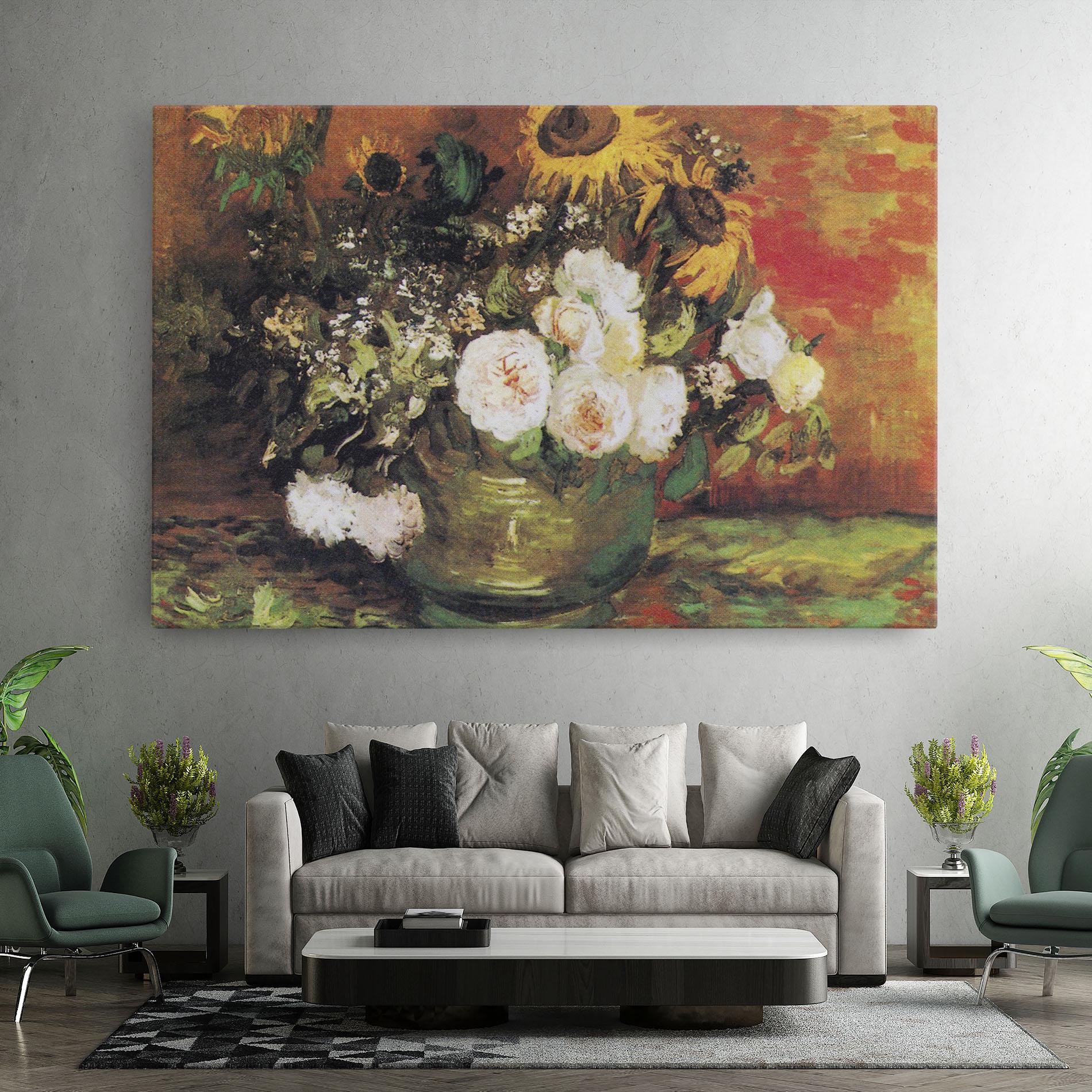 Картина на платно Bowl With Sunflowers mockup 7