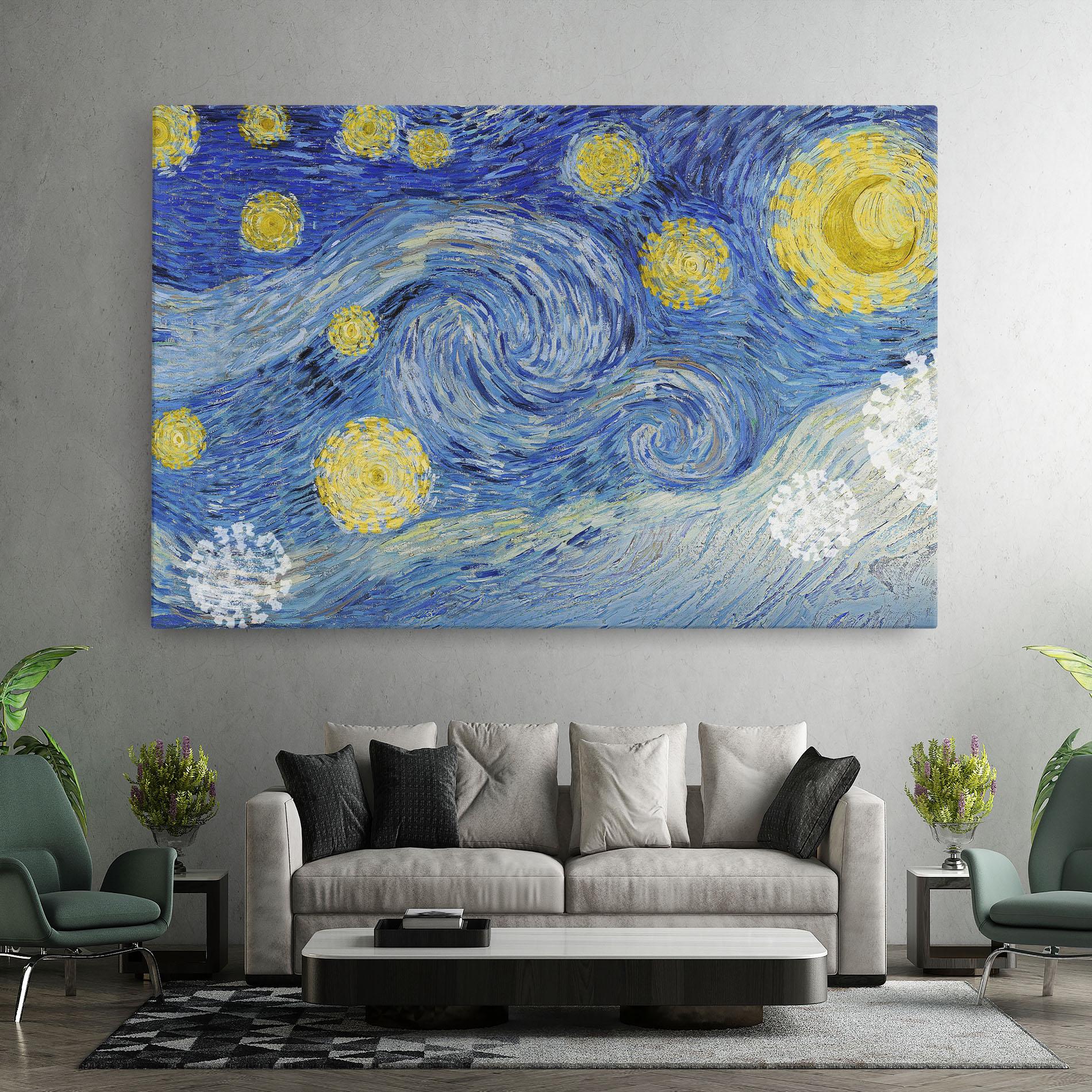 Картина на платно Van Gogh Starry Night mockup 7