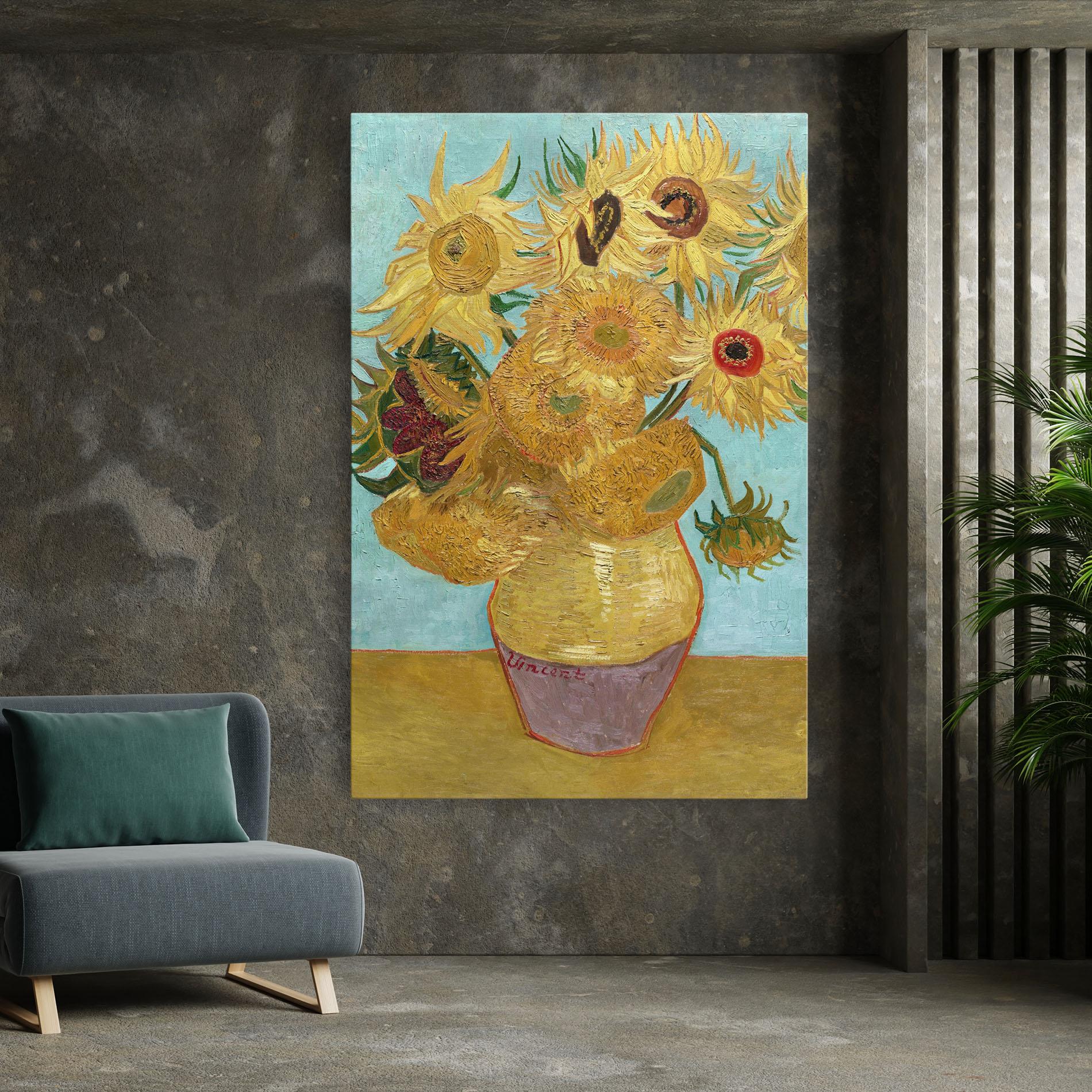 Картина на платно Twelve Sunflowers mockup 7