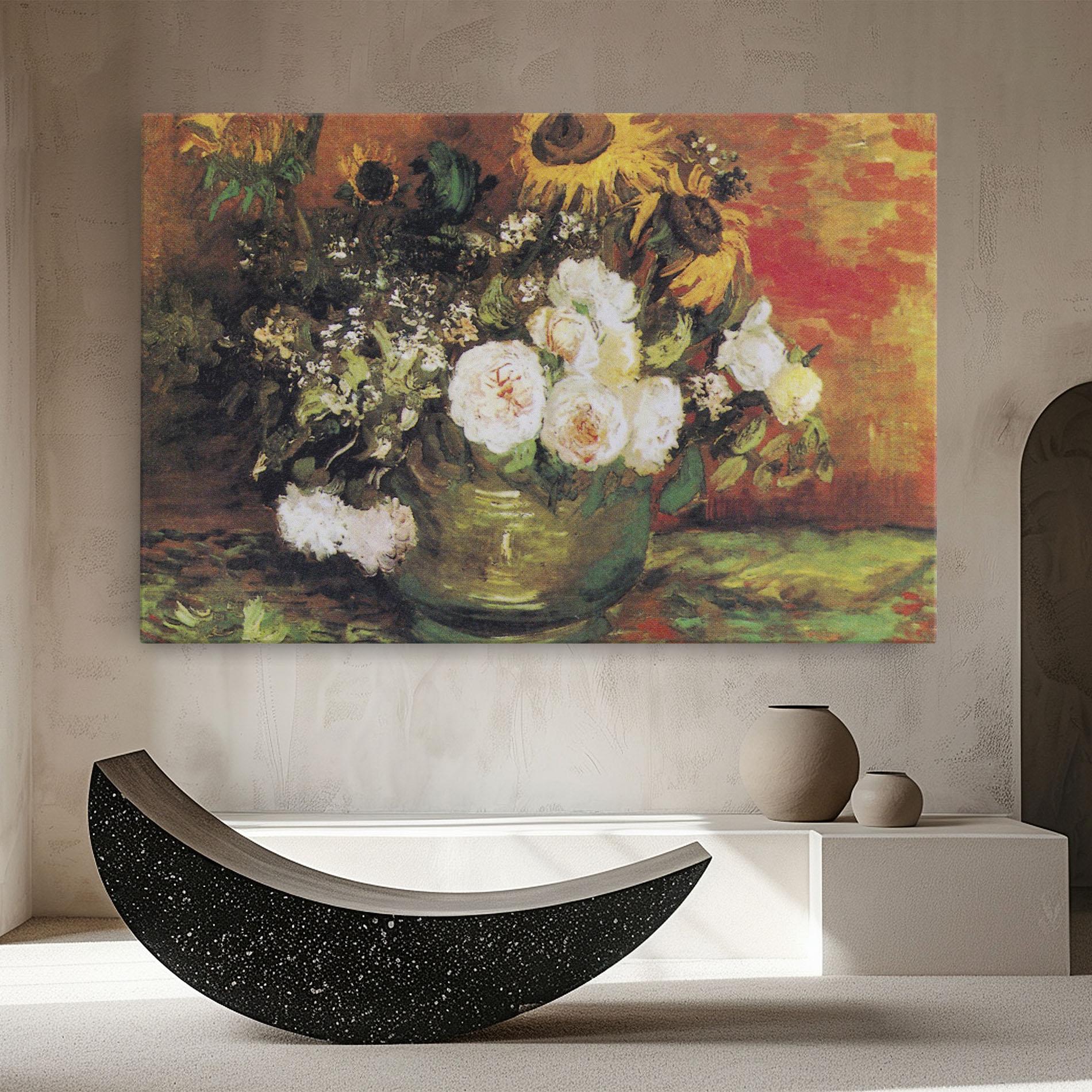 Картина на платно Bowl With Sunflowers mockup 8