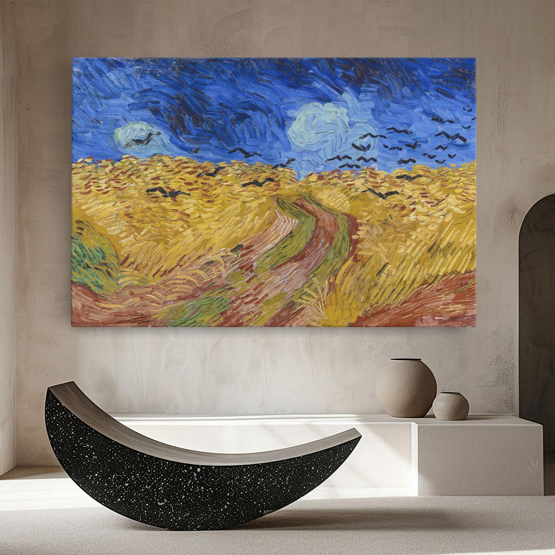 Картина на платно Wheatfield Crows mockup 8