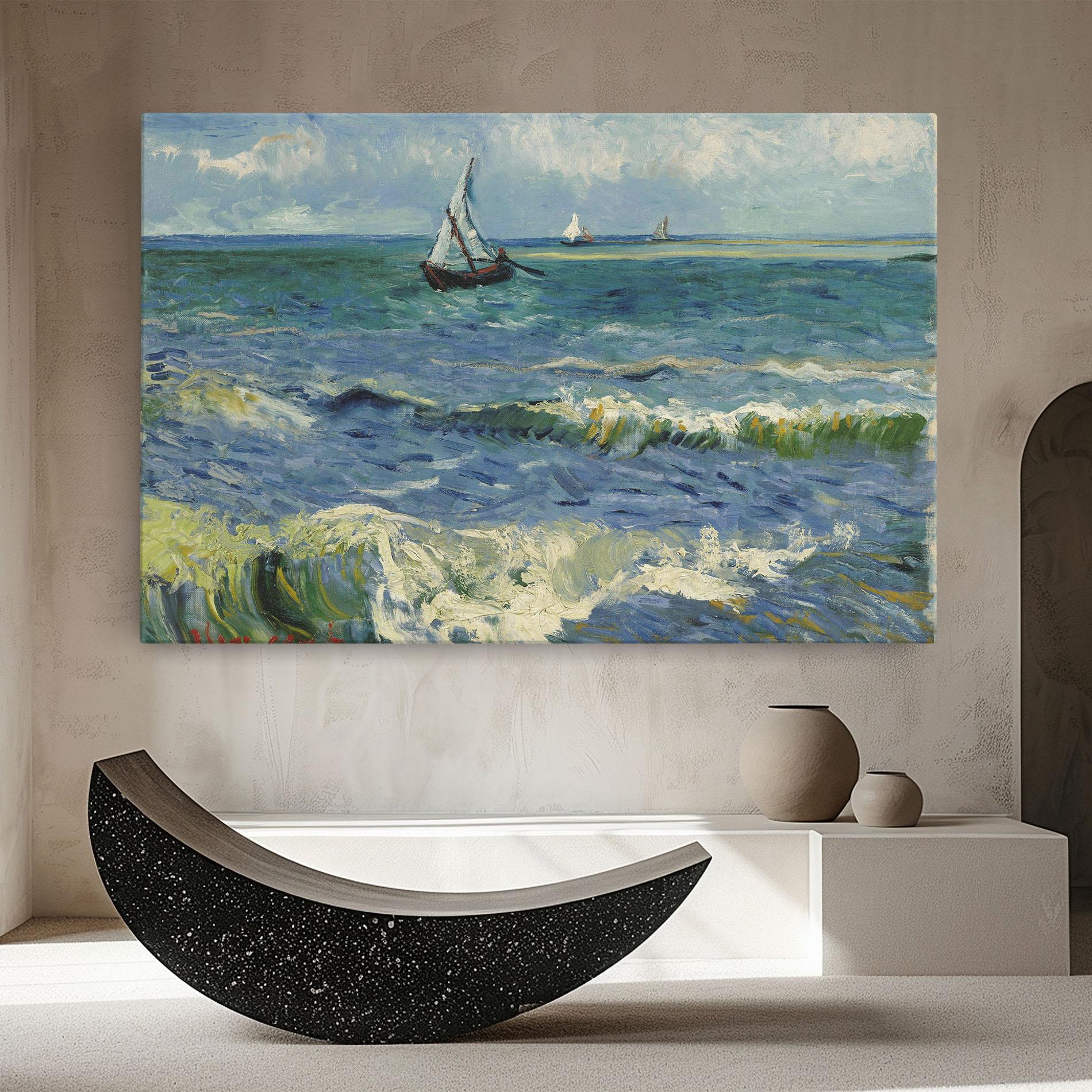 Картина на платно Zeegezicht Saintes Maries mockup 8