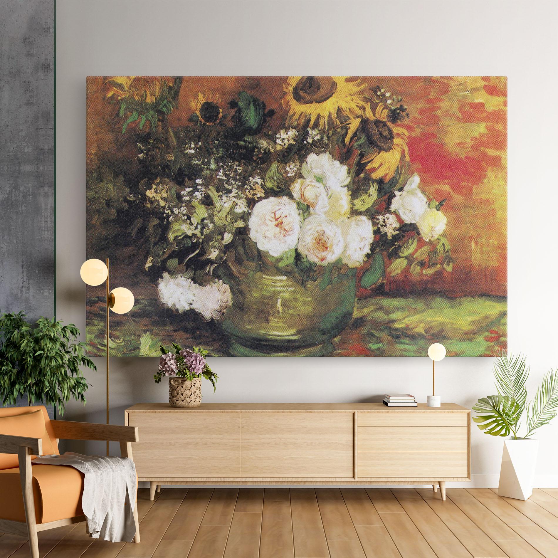 Картина на платно Bowl With Sunflowers mockup 9
