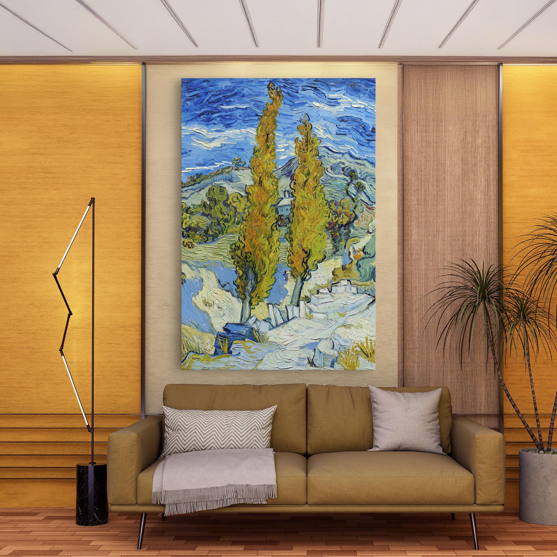Картина на платно Poplars At Saint Remy mockup 9
