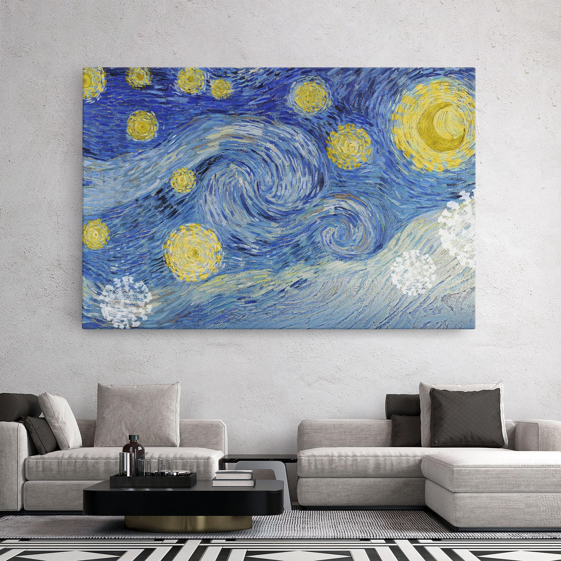 Картина на платно Van Gogh Starry Night mockup 2