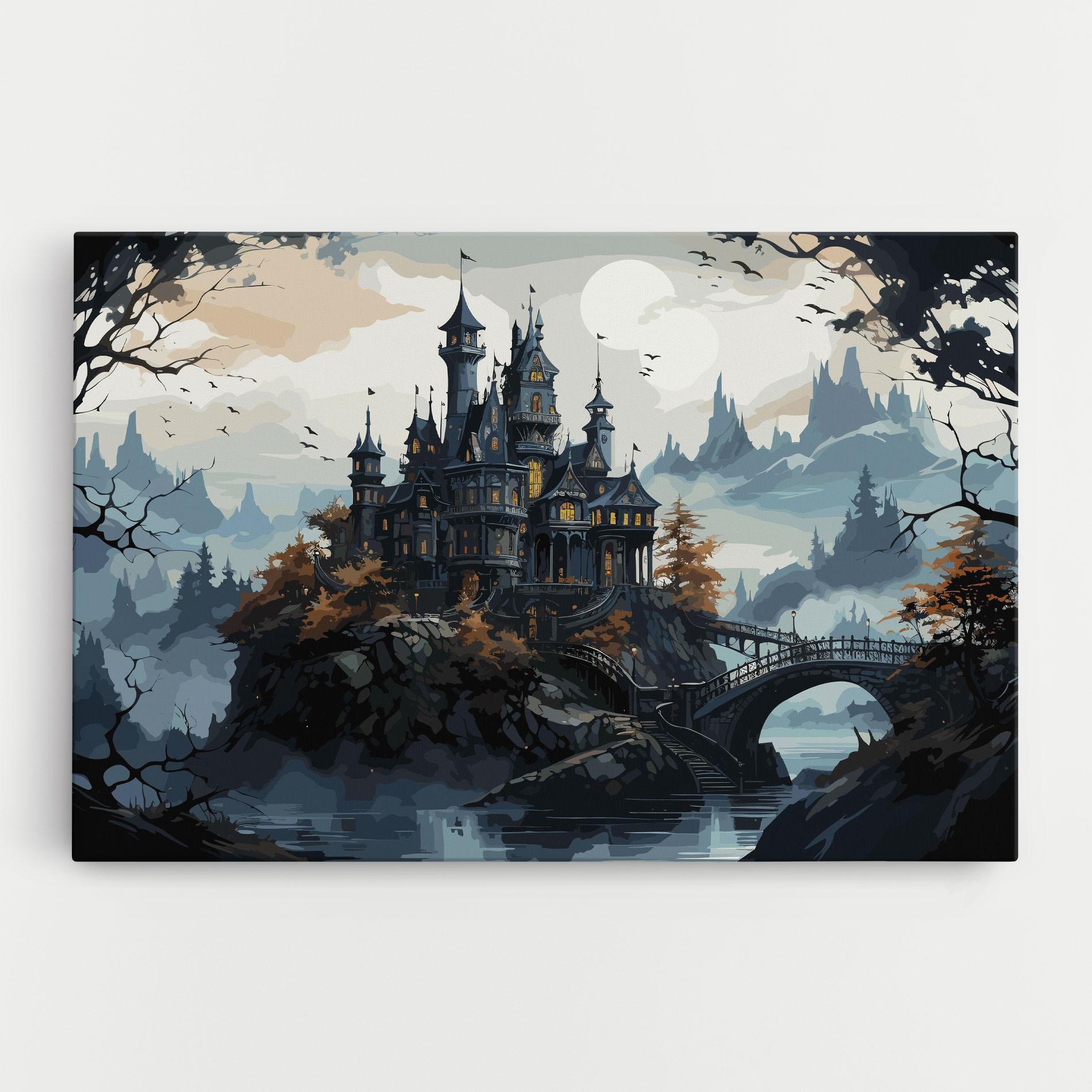 Картина на платно Grey Big Castle mockup 0