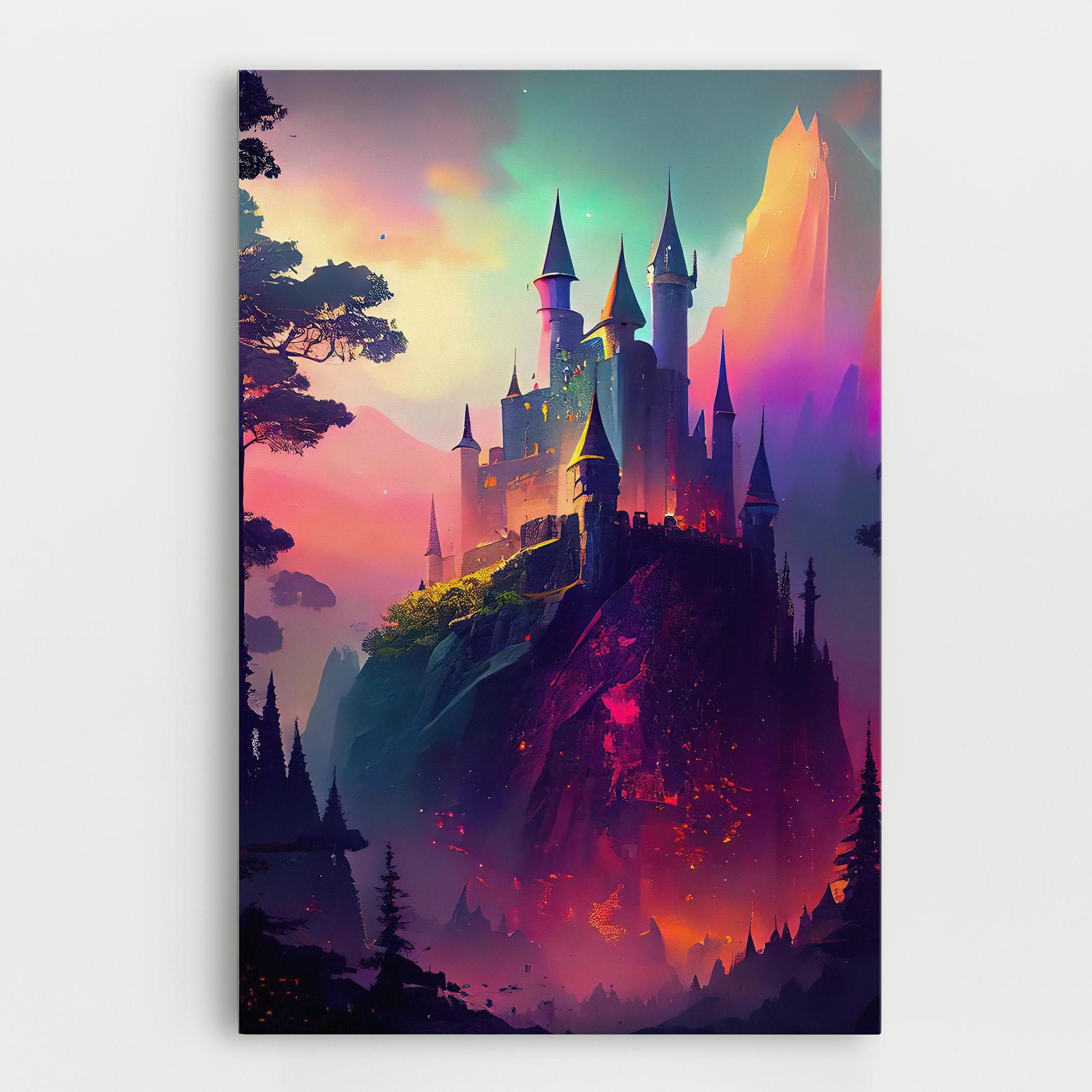Картина на платно Purple Orange Castle mockup 0