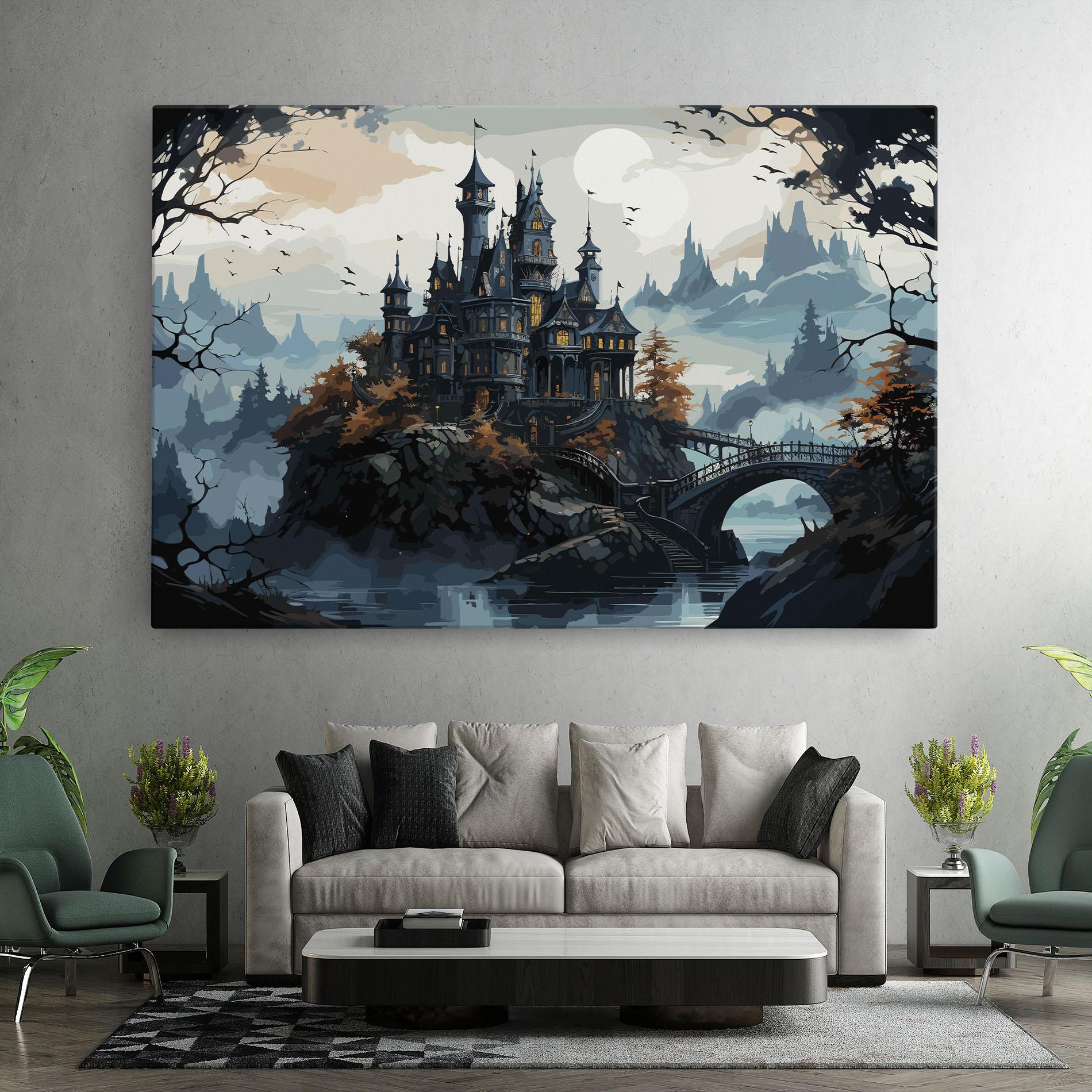 Картина на платно Grey Big Castle mockup 7