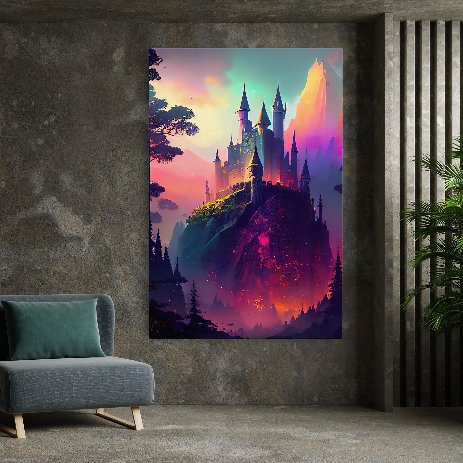 Картина на платно Purple Orange Castle mockup 7