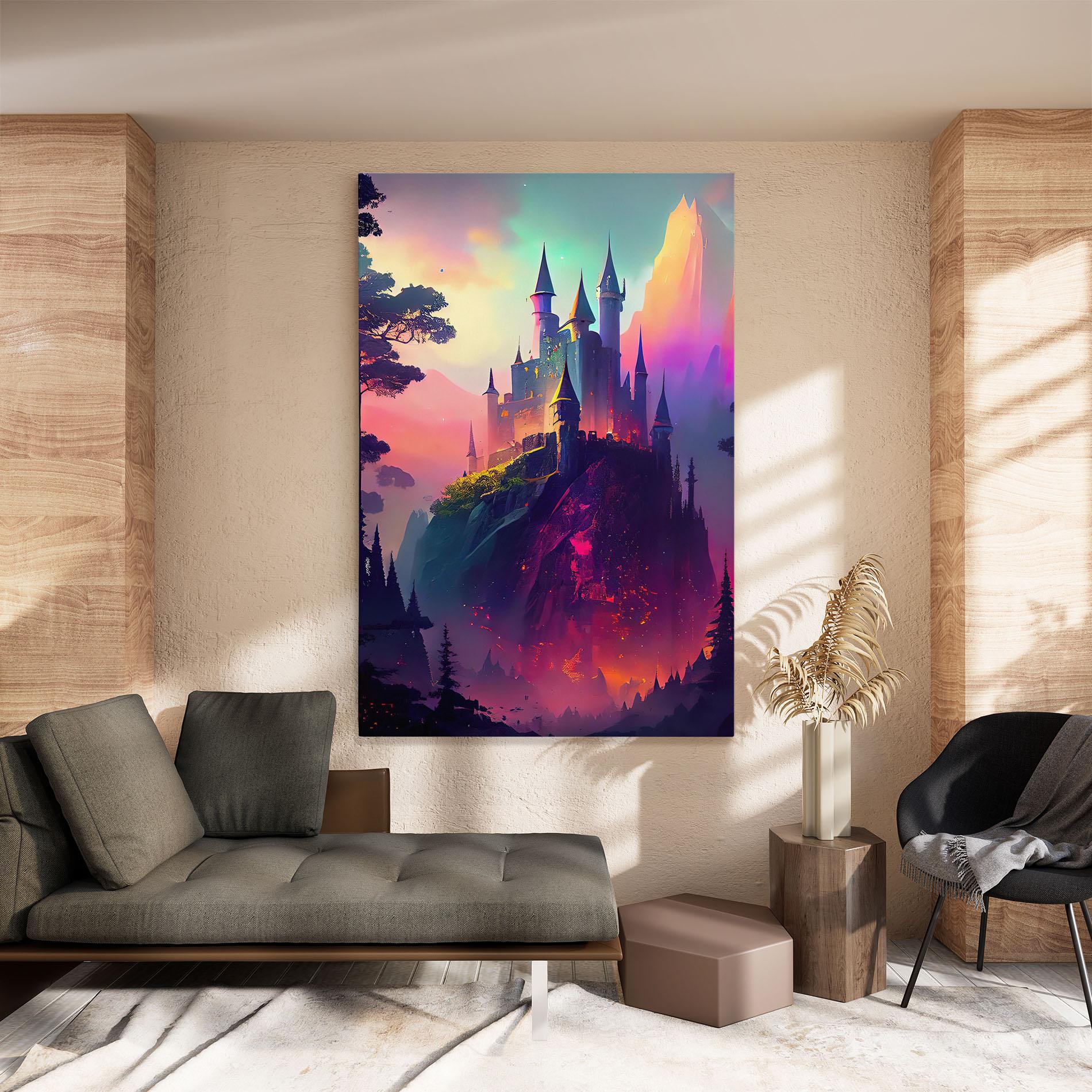 Картина на платно Purple Orange Castle mockup 8