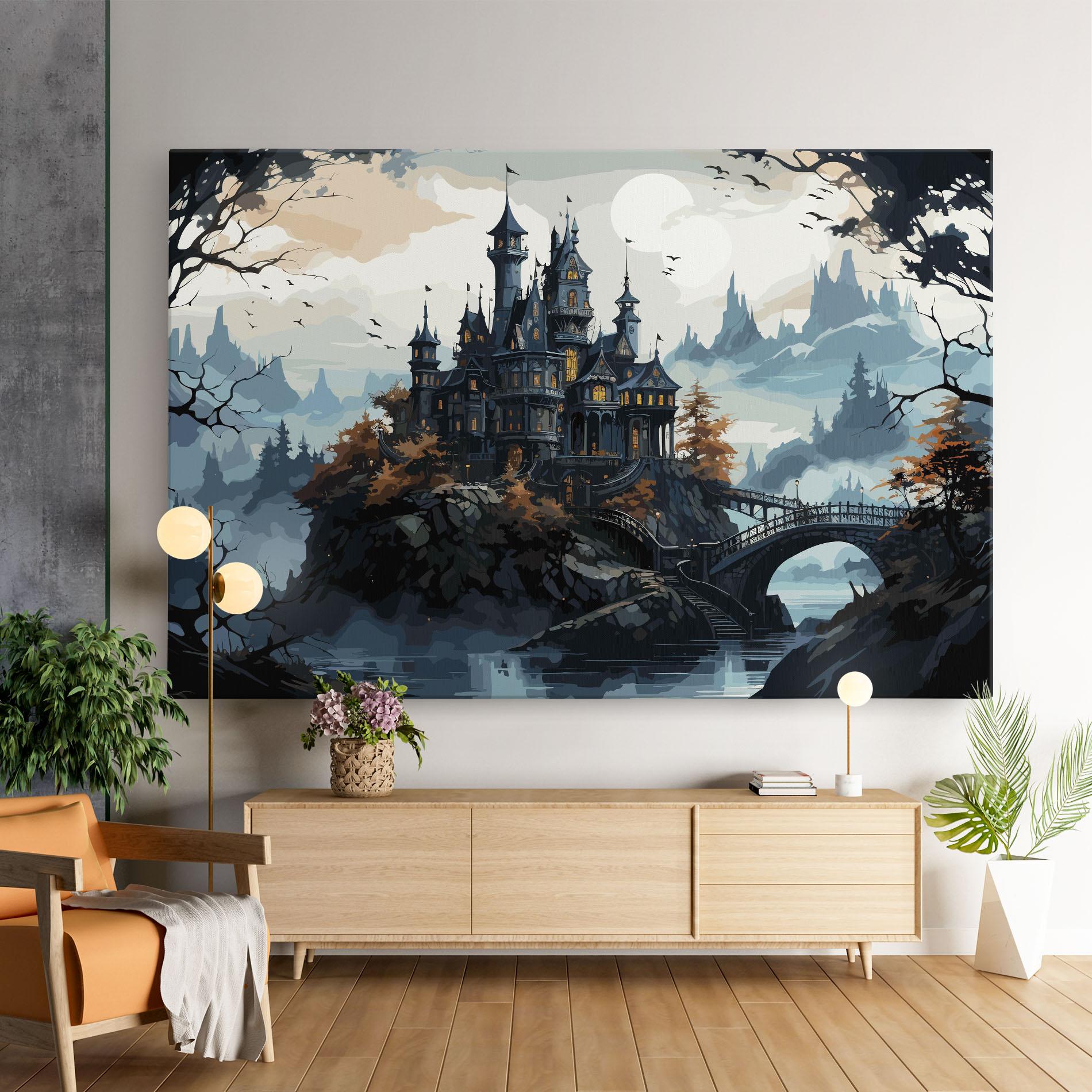 Картина на платно Grey Big Castle mockup 9