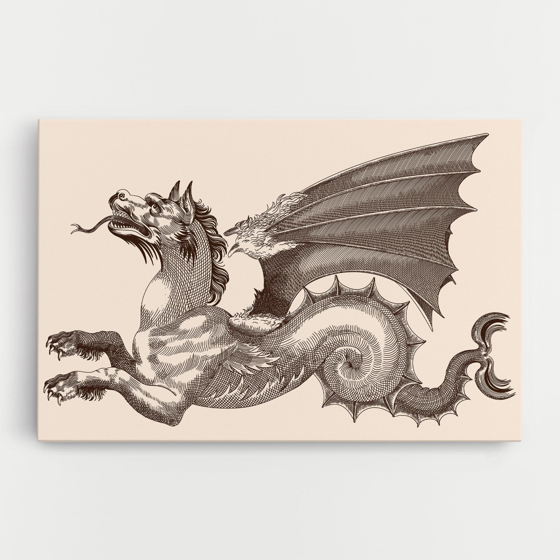 Картина на платно Brown Dragon mockup 0