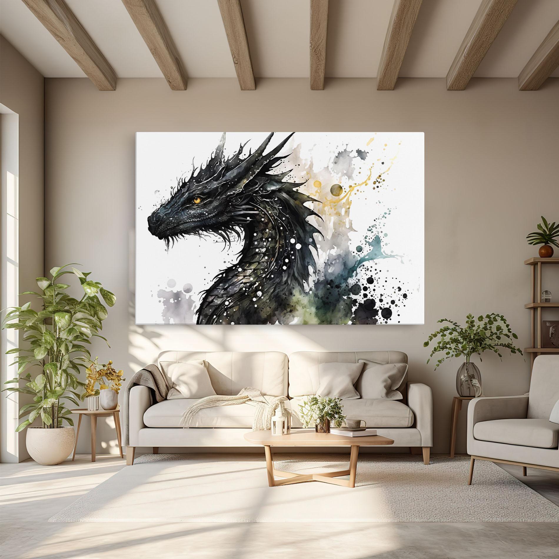 Картина на платно Black Dragon Art mockup 6