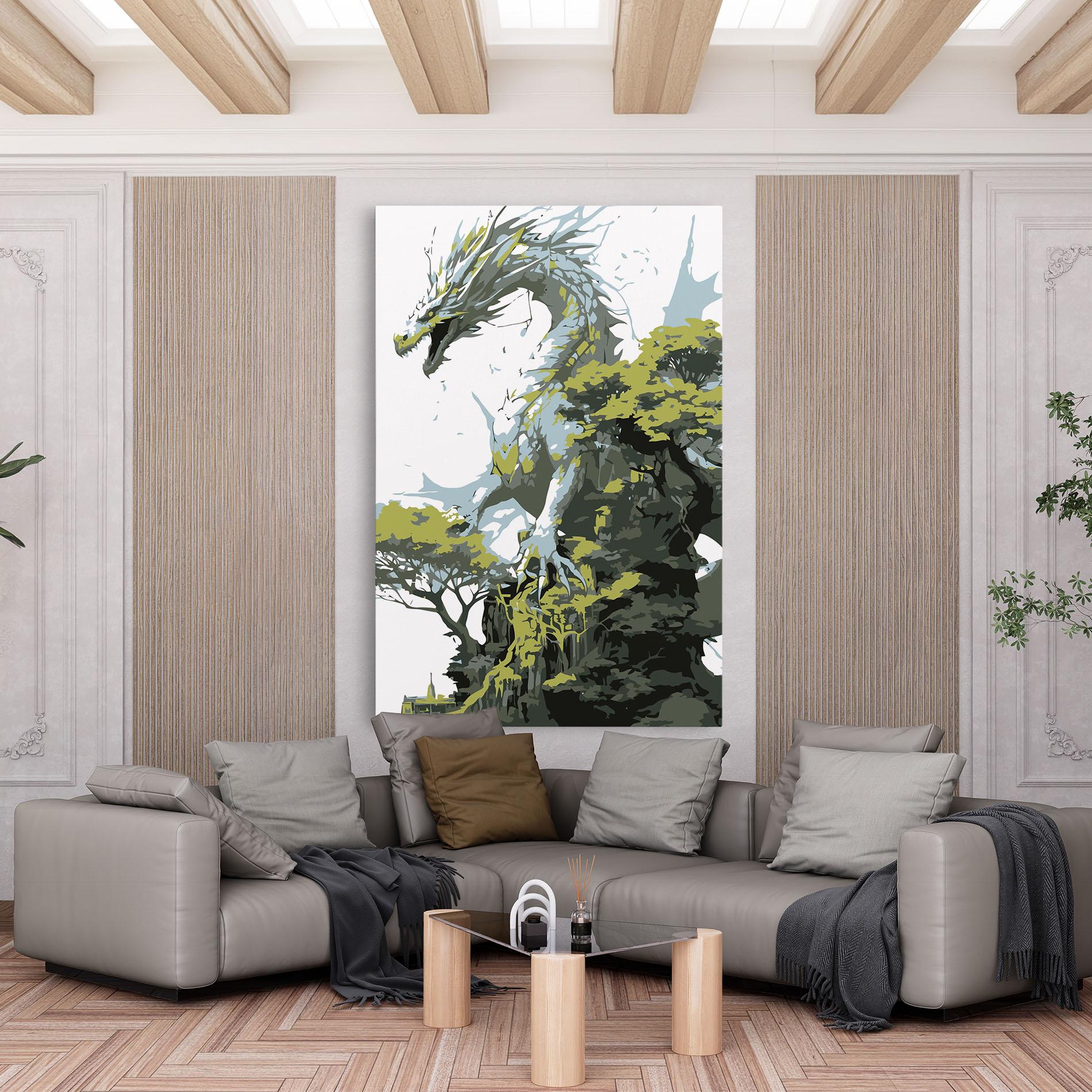 Картина на платно Grey Nature Dragon mockup 6