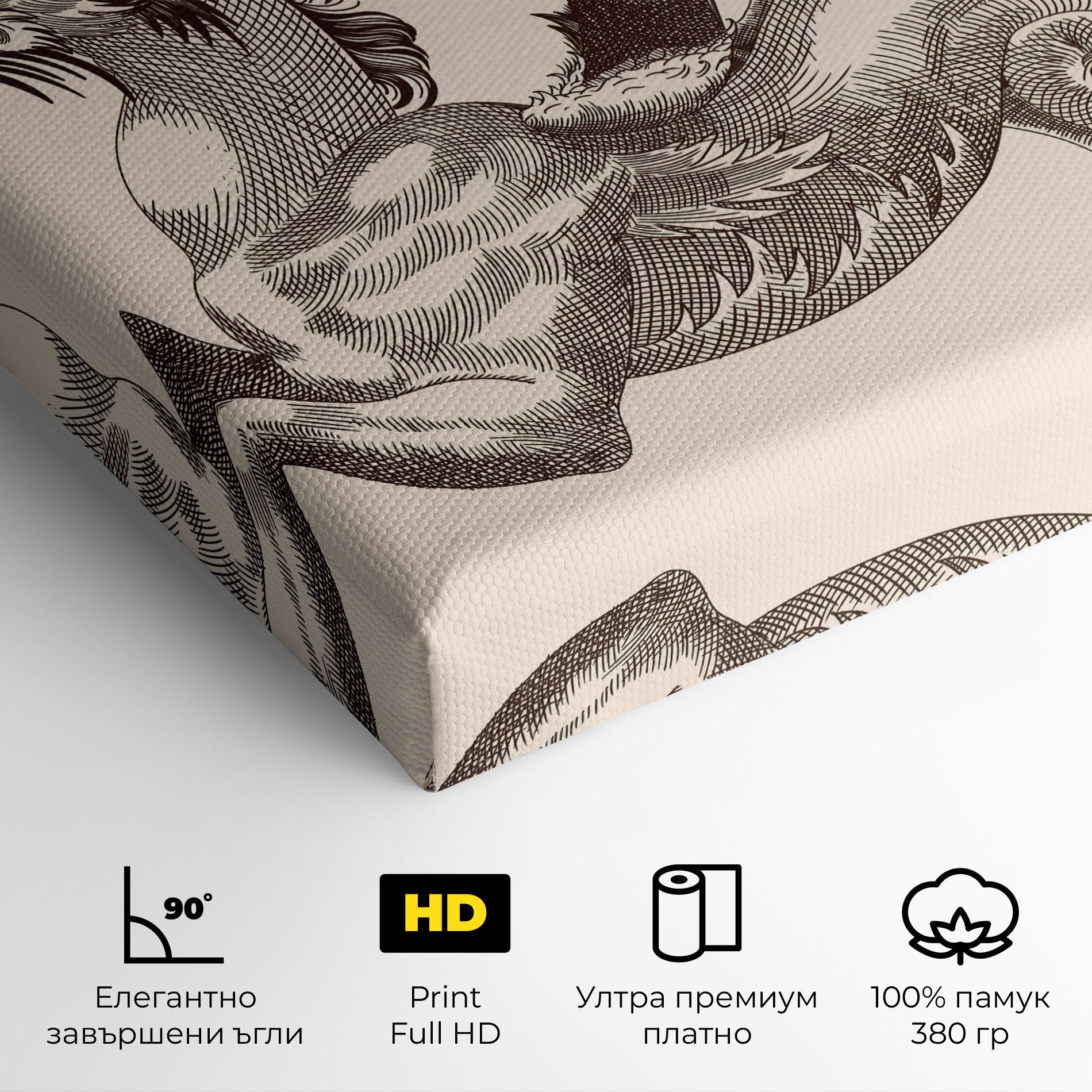 Картина на платно Brown Dragon mockup 4